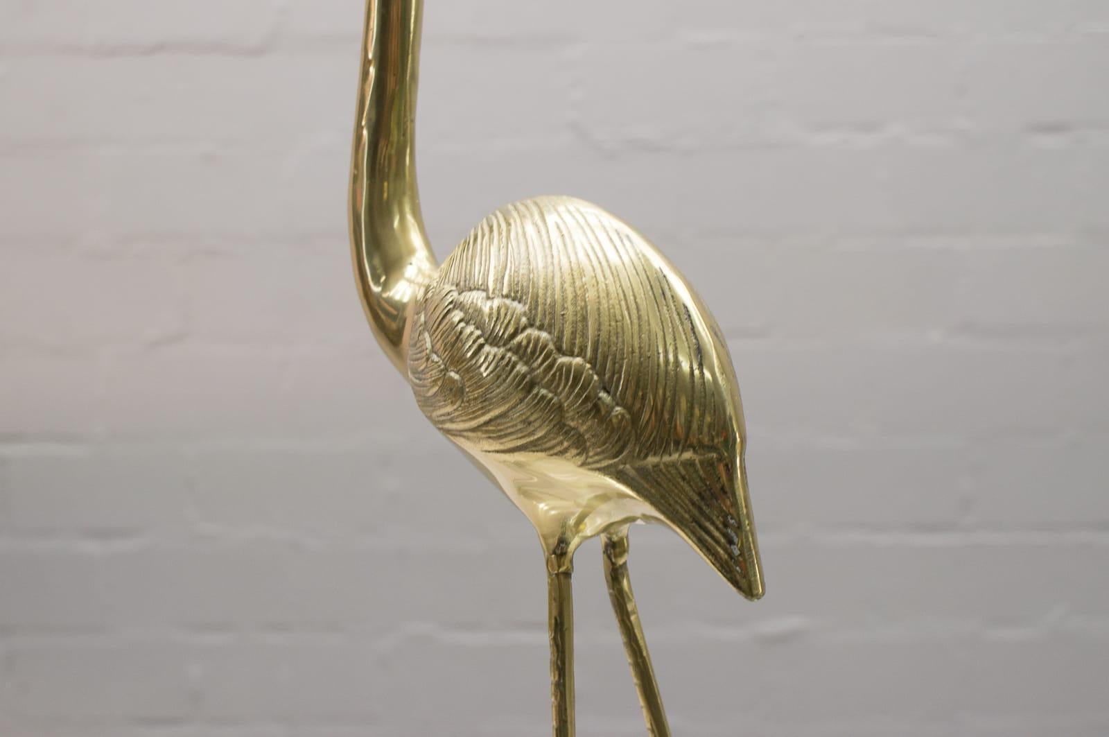  Beautiful Large Mid-Century Modern Brass Flamingo, Germany, 1960s 8