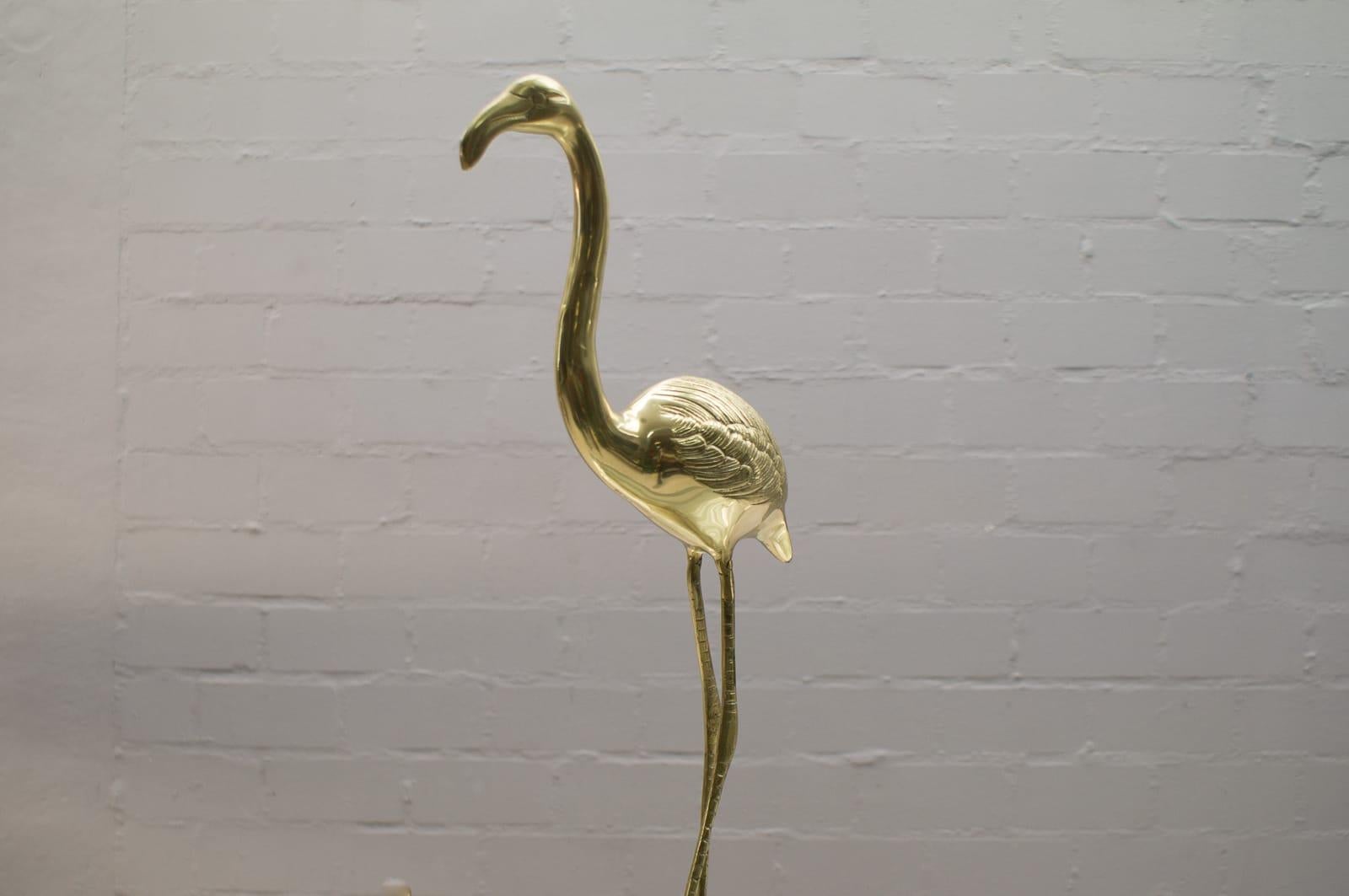 Mid-20th Century  Beautiful Large Mid-Century Modern Brass Flamingo, Germany, 1960s