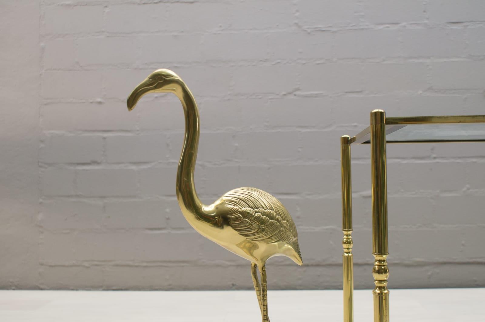  Beautiful Large Mid-Century Modern Brass Flamingo, Germany, 1960s 2
