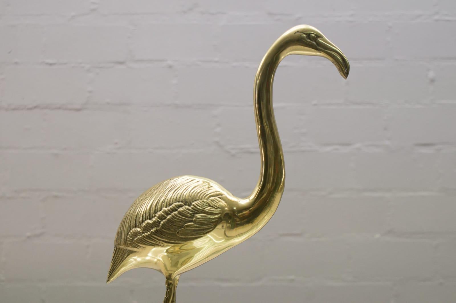  Beautiful Large Mid-Century Modern Brass Flamingo, Germany, 1960s 3