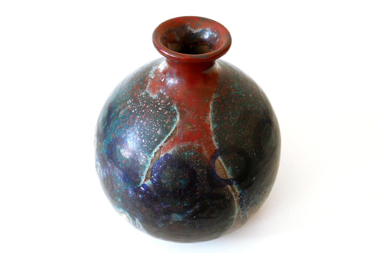 Beautiful & Large Mid-Century Modern Glazed Ceramic Vase, 1960s, Germany, Signed 5