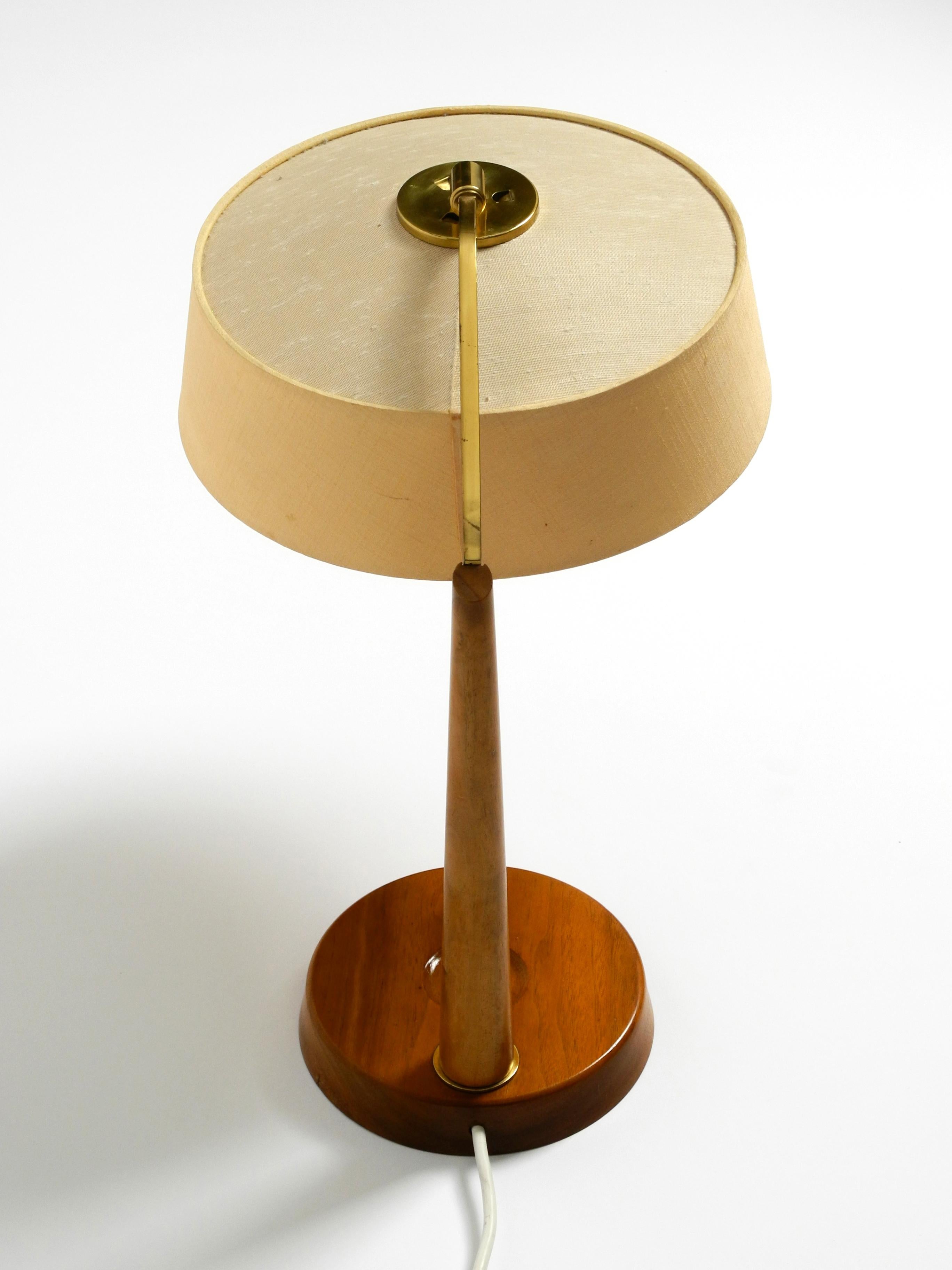 Beautiful, large Mid Century table lamp from Temde with a fabric lampshade  For Sale 4