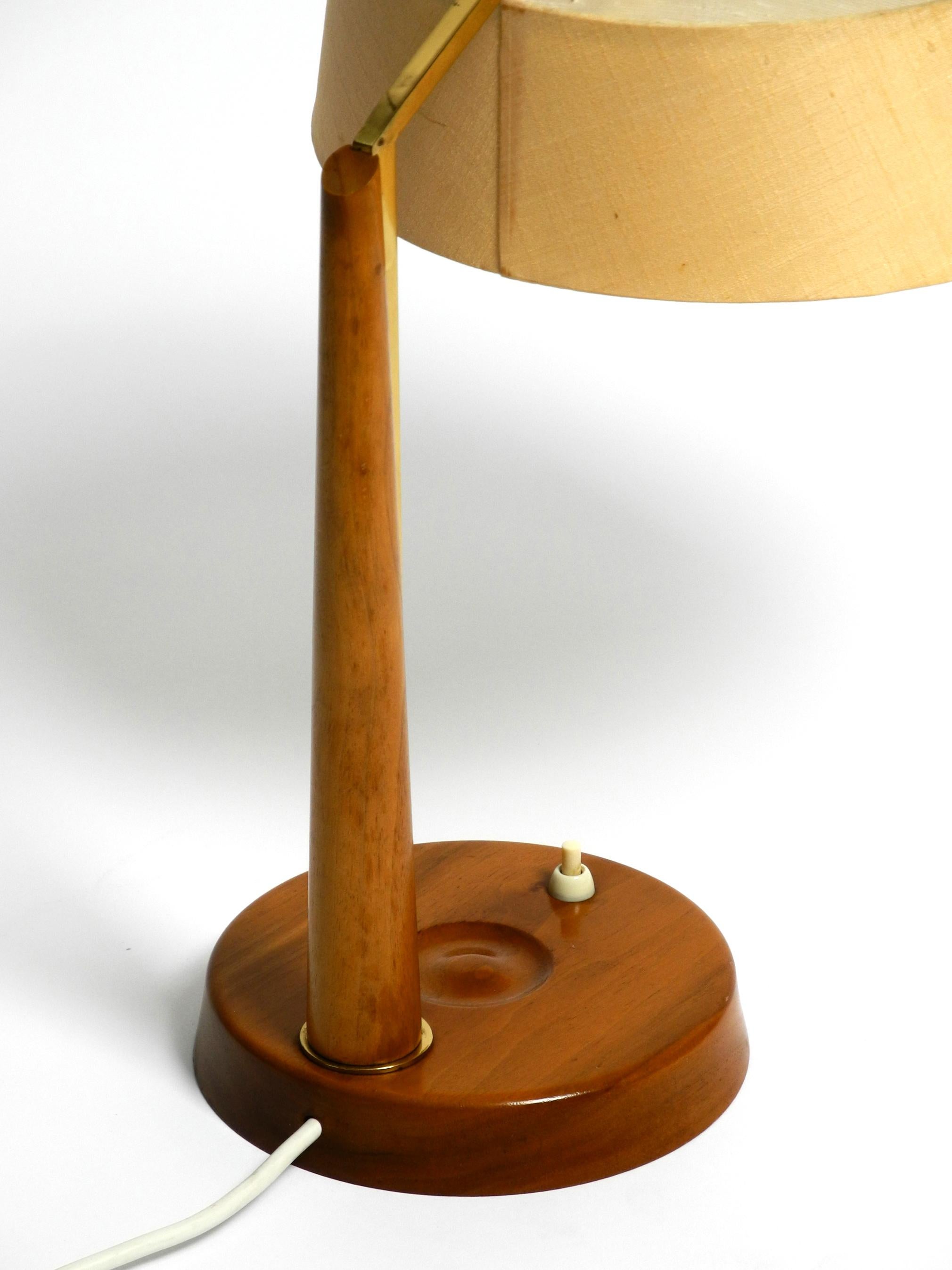 Beautiful, large Mid Century table lamp from Temde with a fabric lampshade  For Sale 7