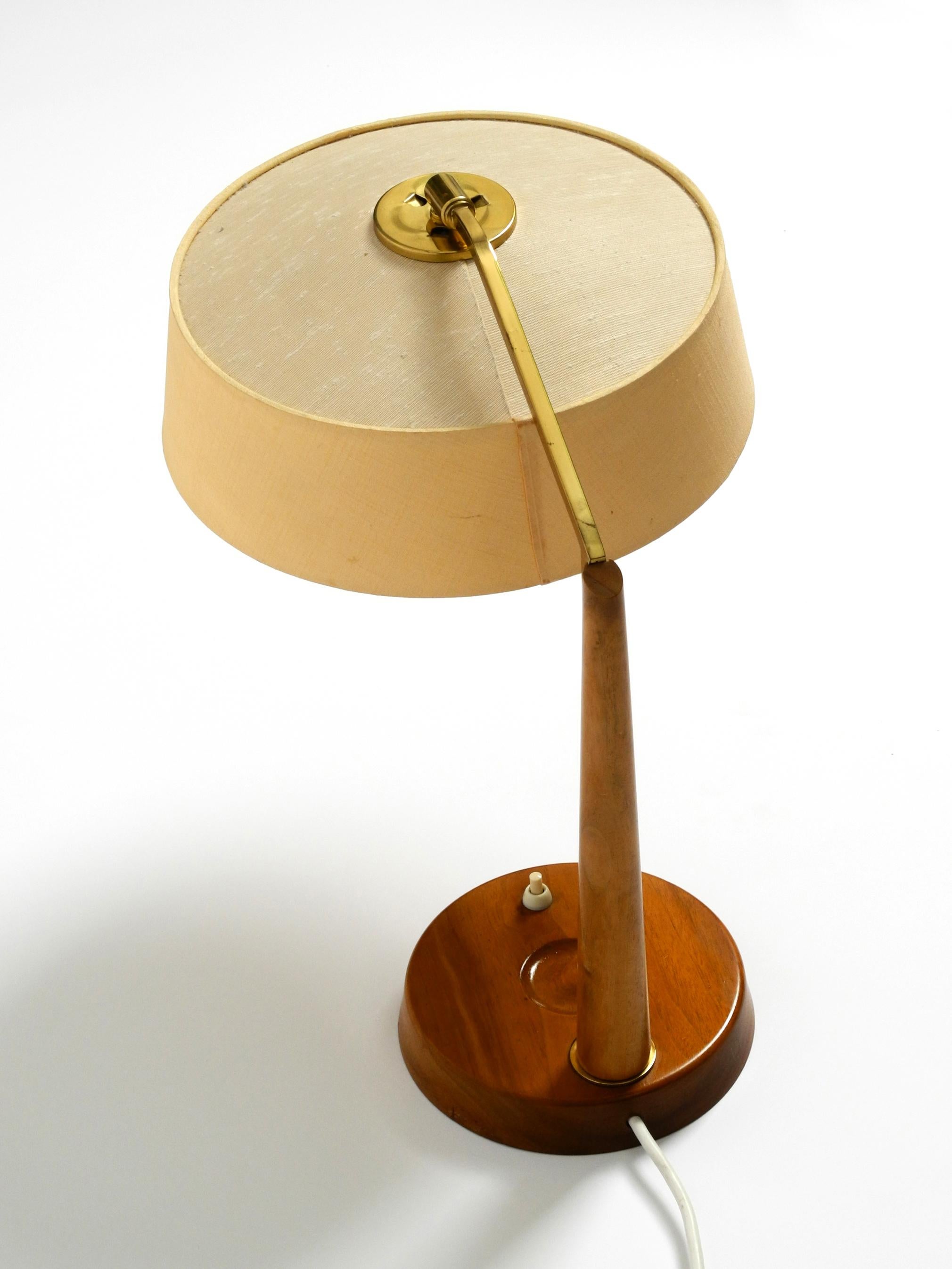 Beautiful, large Mid Century table lamp from Temde with a fabric lampshade  For Sale 9