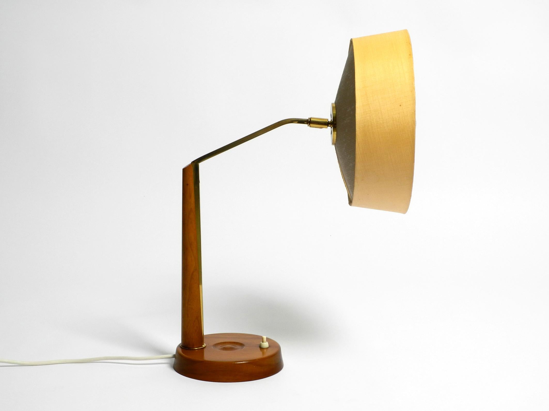 Beautiful, large Mid Century table lamp from Temde with a fabric lampshade  For Sale 11