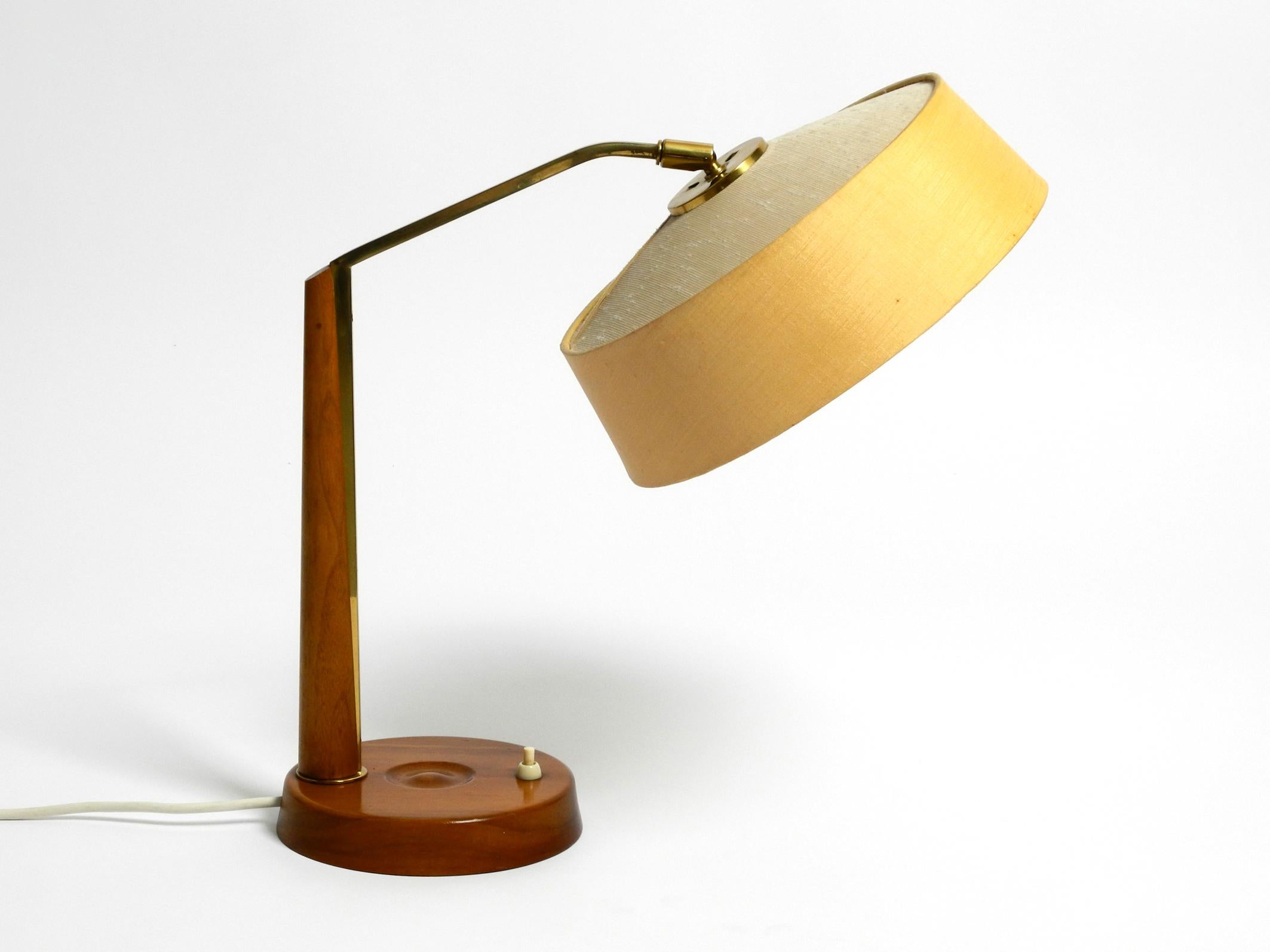 Beautiful, large Mid Century table lamp from Temde with a fabric lampshade  For Sale 13