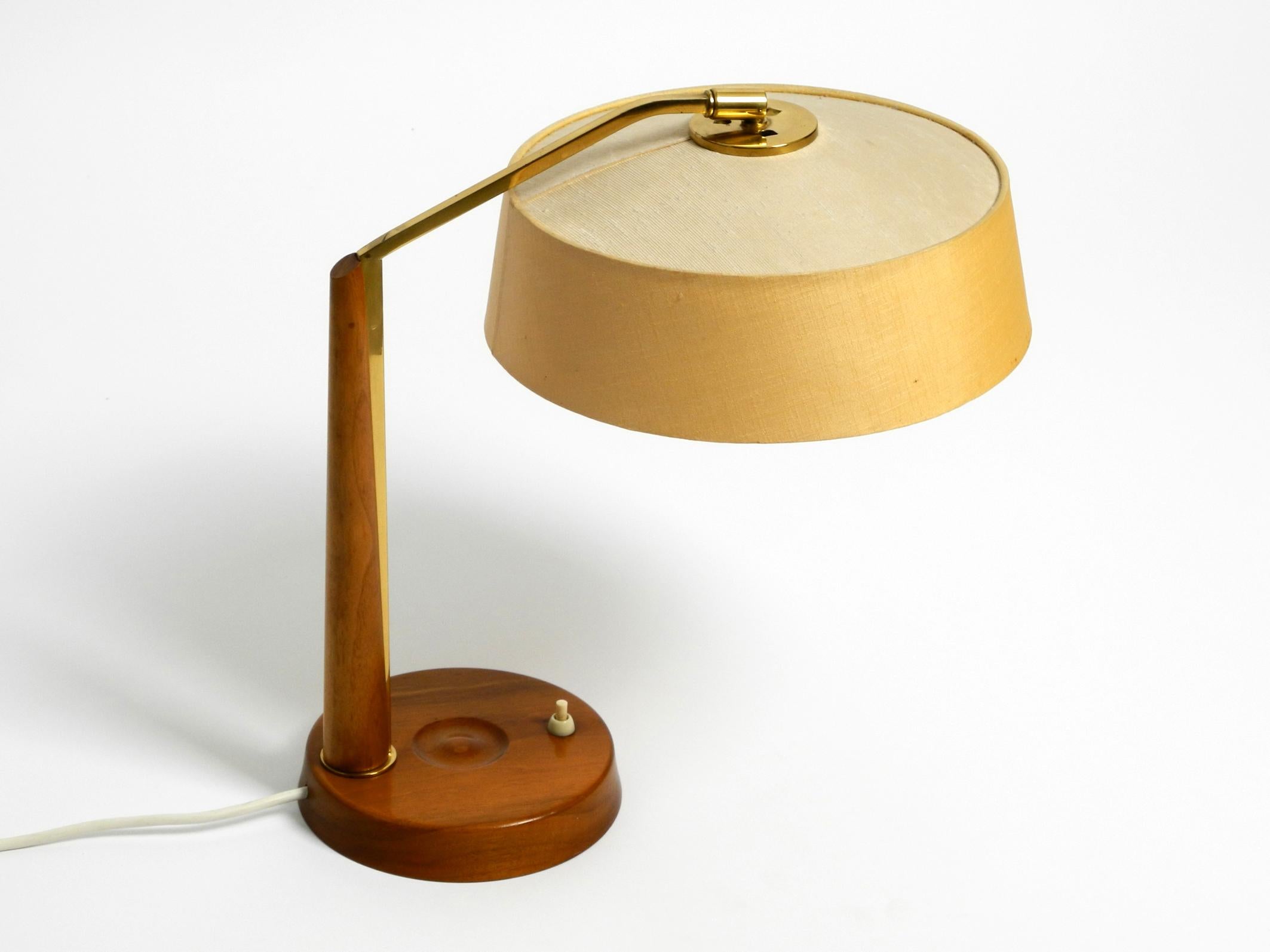 Beautiful, large Mid Century table lamp from Temde with a fabric lampshade  For Sale 14