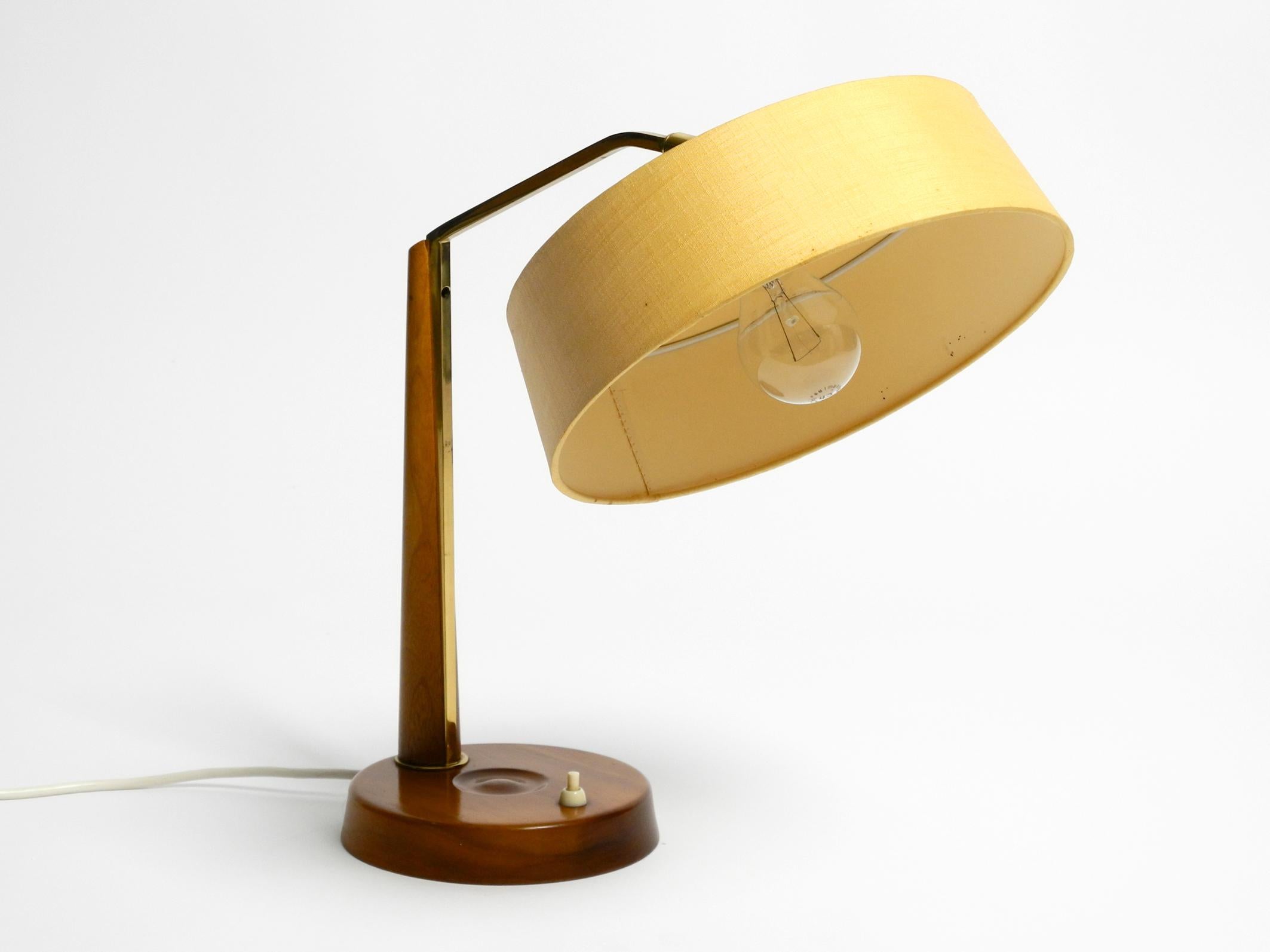Mid-Century Modern Beautiful, large Mid Century table lamp from Temde with a fabric lampshade  For Sale