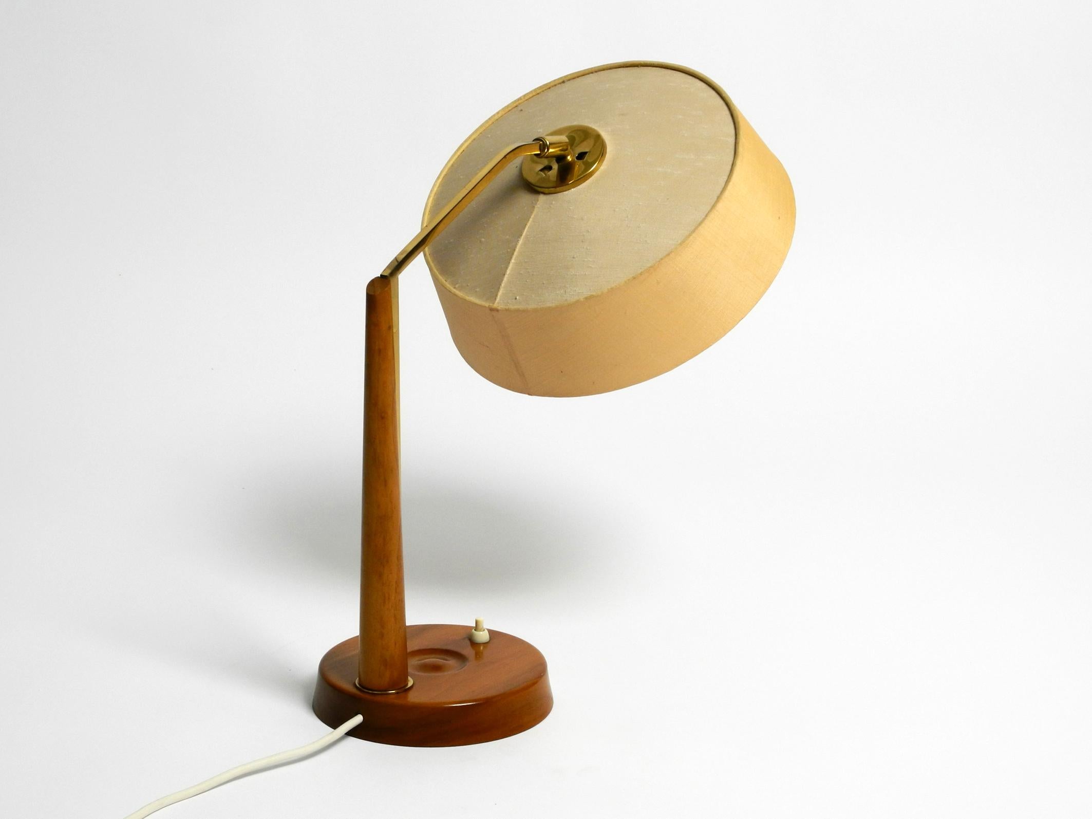 Mid-20th Century Beautiful, large Mid Century table lamp from Temde with a fabric lampshade  For Sale