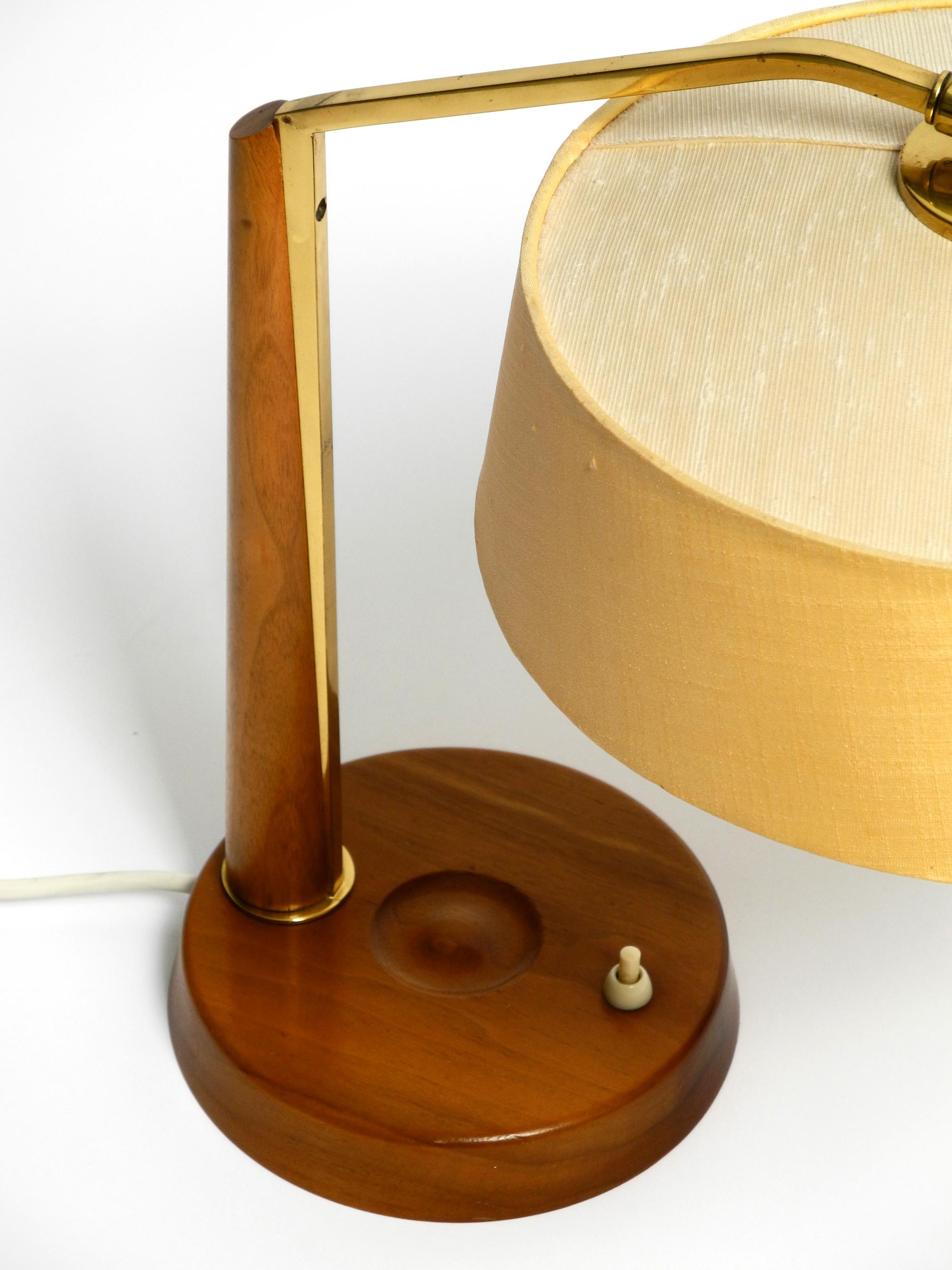Beautiful, large Mid Century table lamp from Temde with a fabric lampshade  For Sale 2