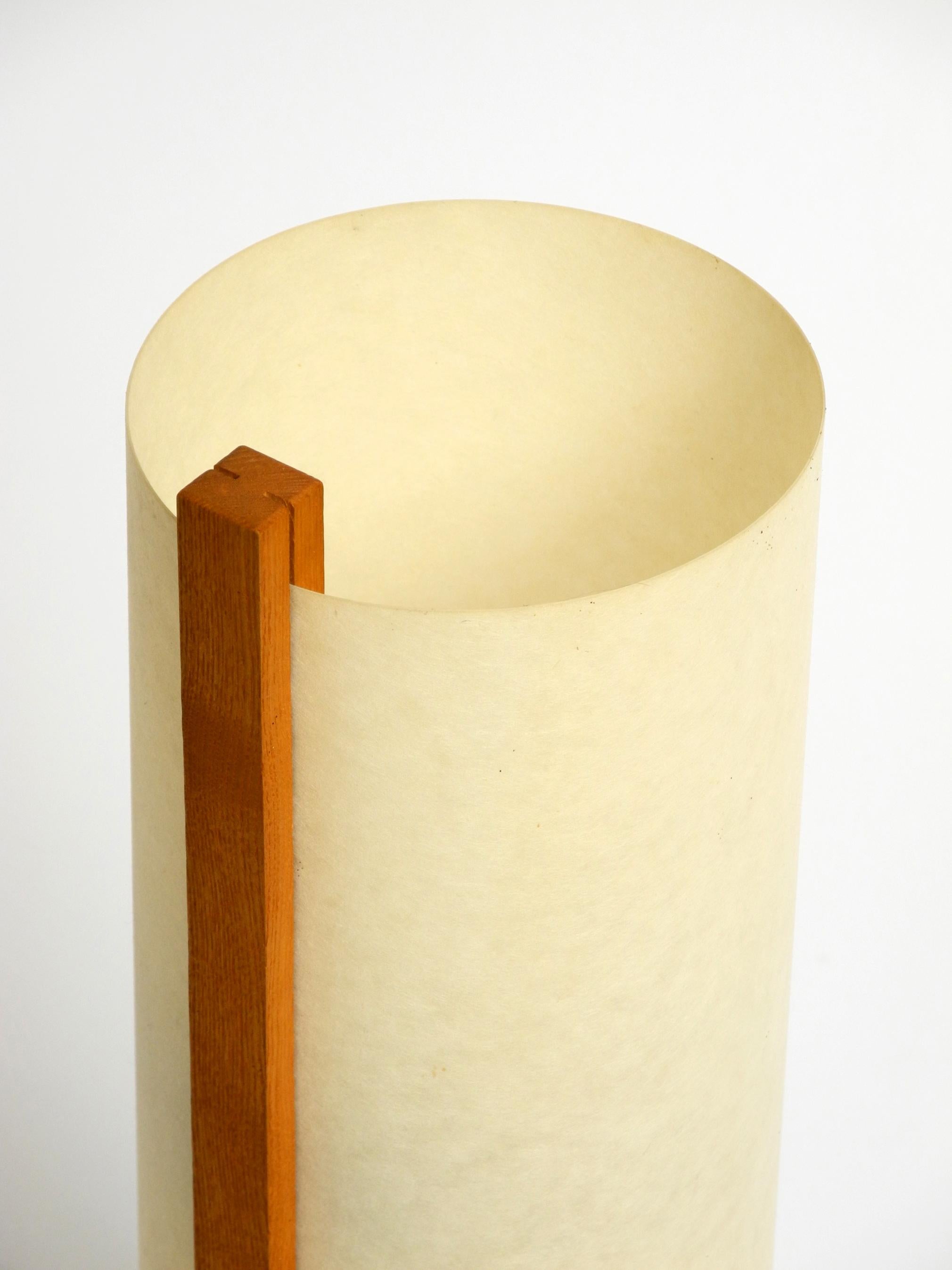 Beautiful Large Minimalist Teak Table Lamp with Lunopal Shade by Domus 80s 4