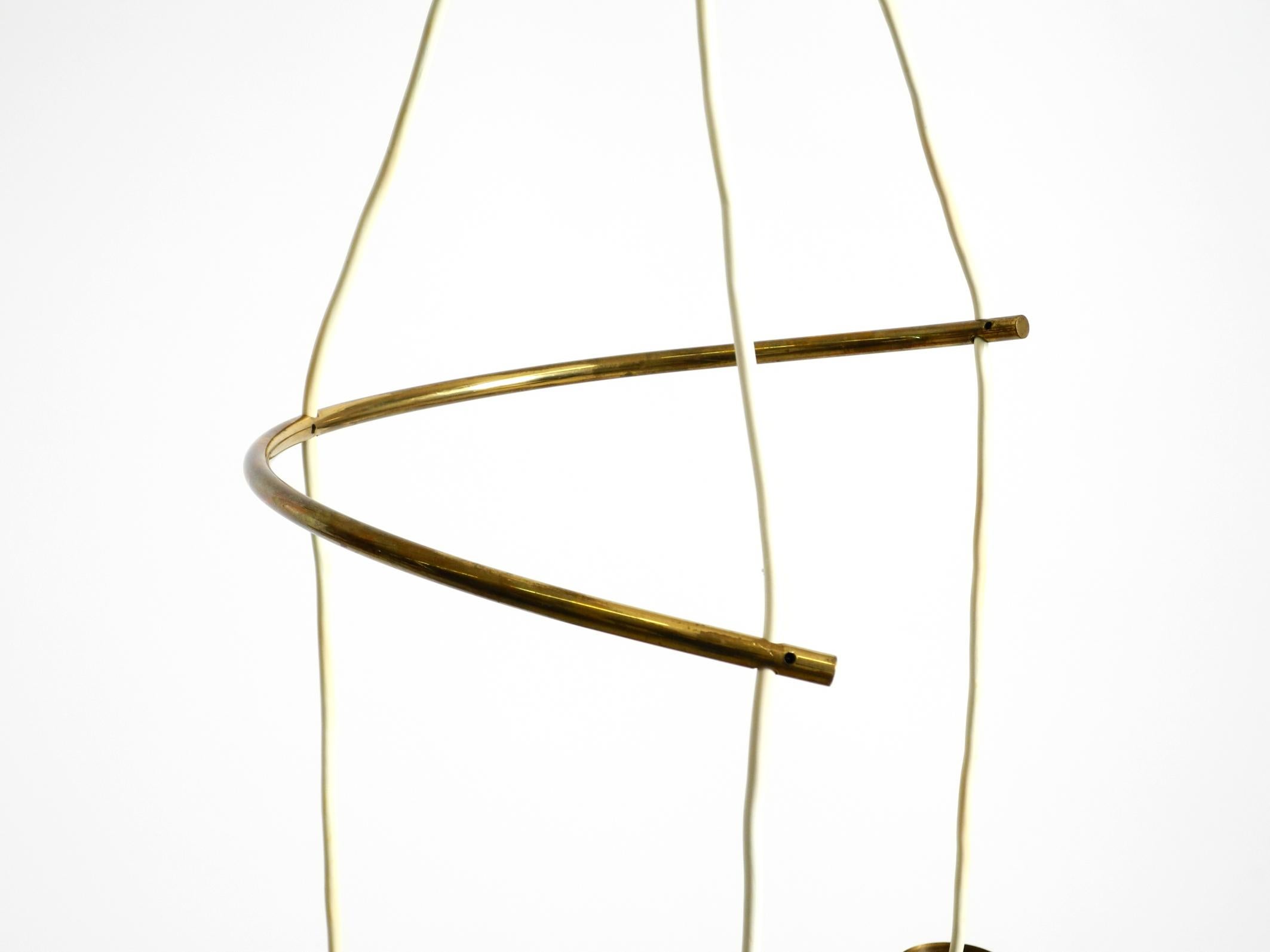 Magnifique grand plafonnier original du milieu du siècle à 3 bras de sacs colorés en vente 12