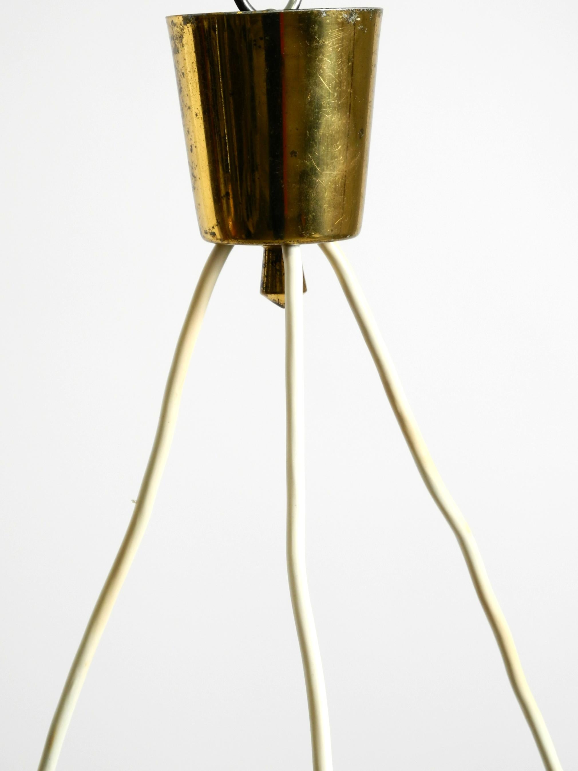 Magnifique grand plafonnier original du milieu du siècle à 3 bras de sacs colorés en vente 13