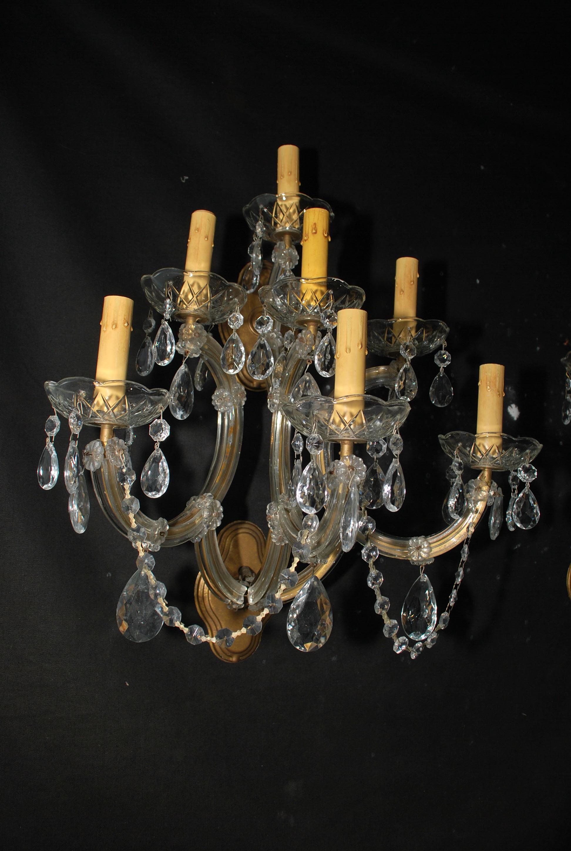 A beautiful large pair of sconces , Marie Antoinette style, they are more impressive  in person, the pictures does not do justice