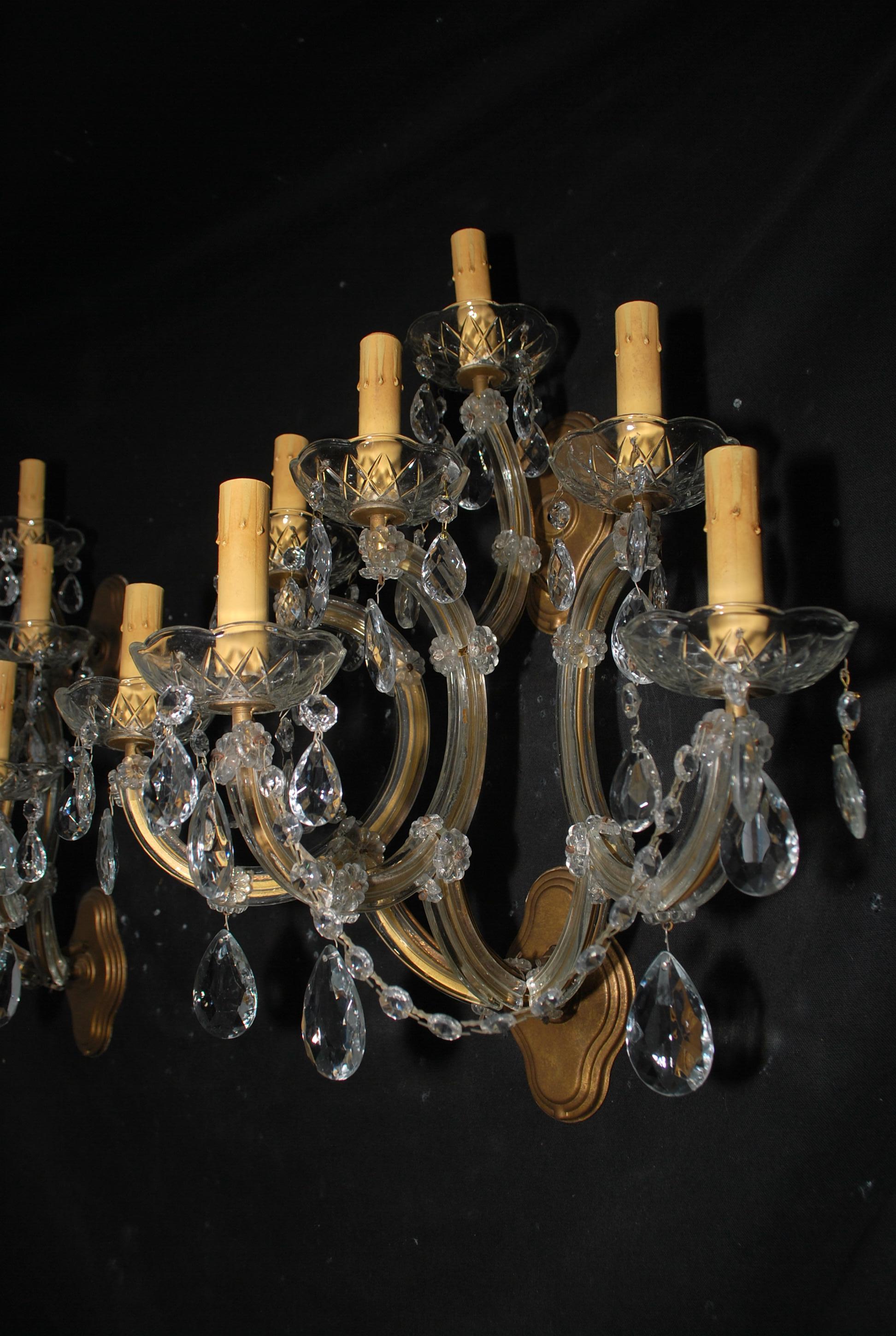 Mid-20th Century Beautiful large pair of 1940's Marie Antoinette style sconces For Sale