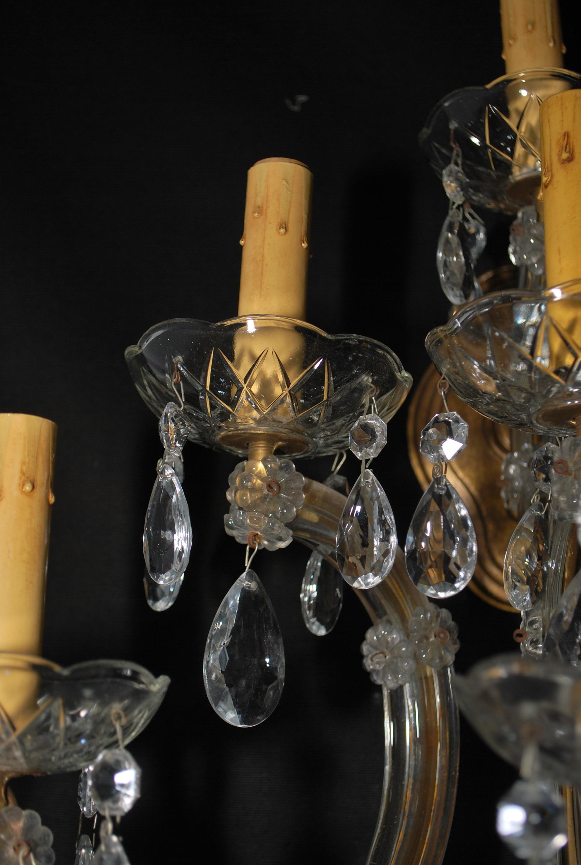 Metal Beautiful large pair of 1940's Marie Antoinette style sconces For Sale