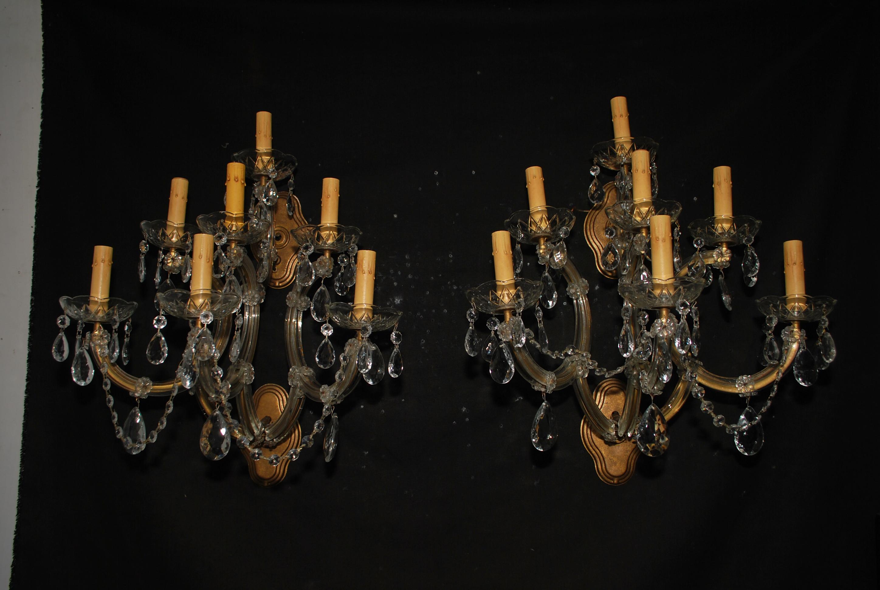Beautiful large pair of 1940's Marie Antoinette style sconces For Sale 1
