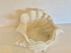 Beautiful Large Portuguese Ceramic Nautilus Shell Pottery Planter Flower Pot