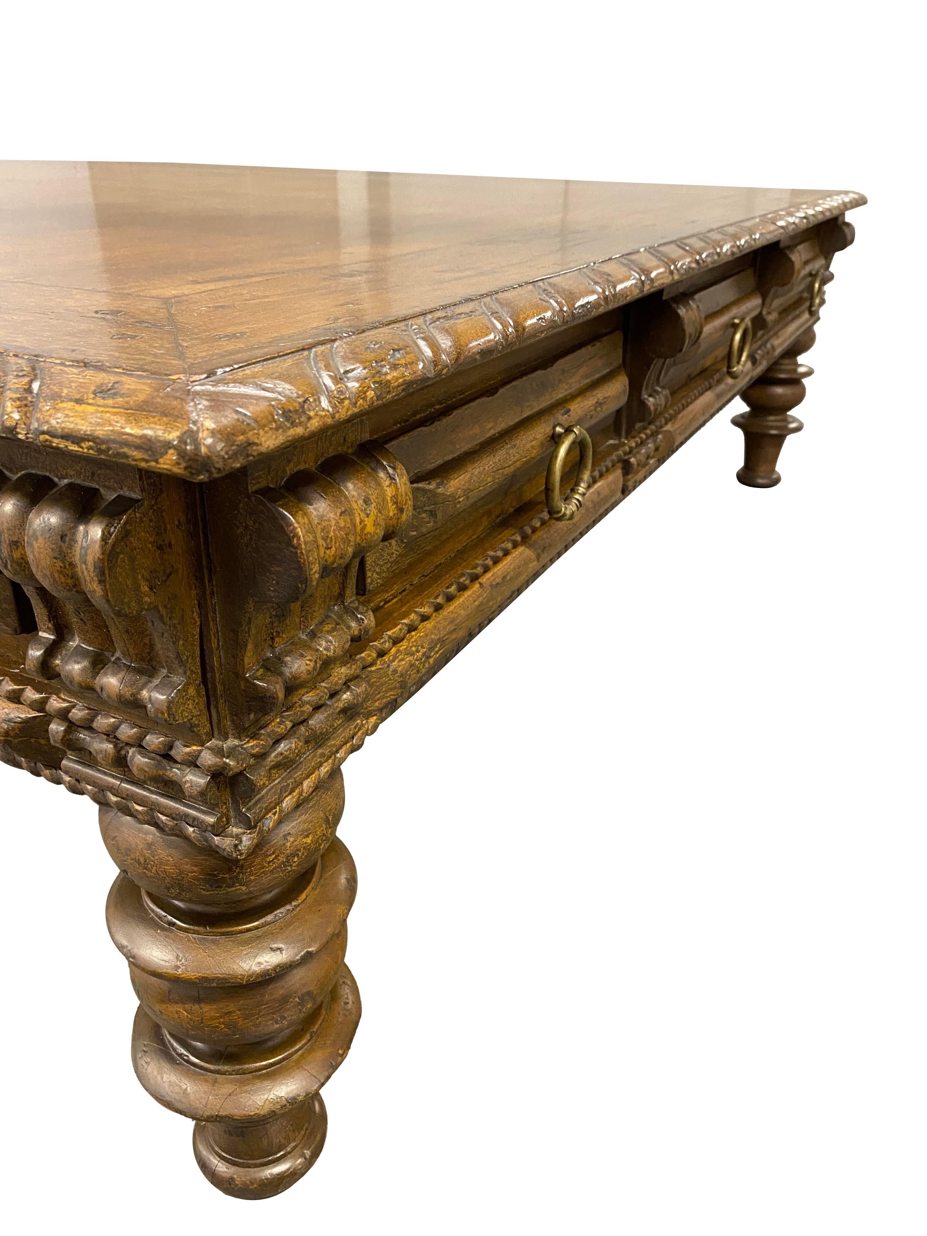 Baroque Beautiful Large Portuguese Style Cocktail Table by Alfonso Marina For Sale