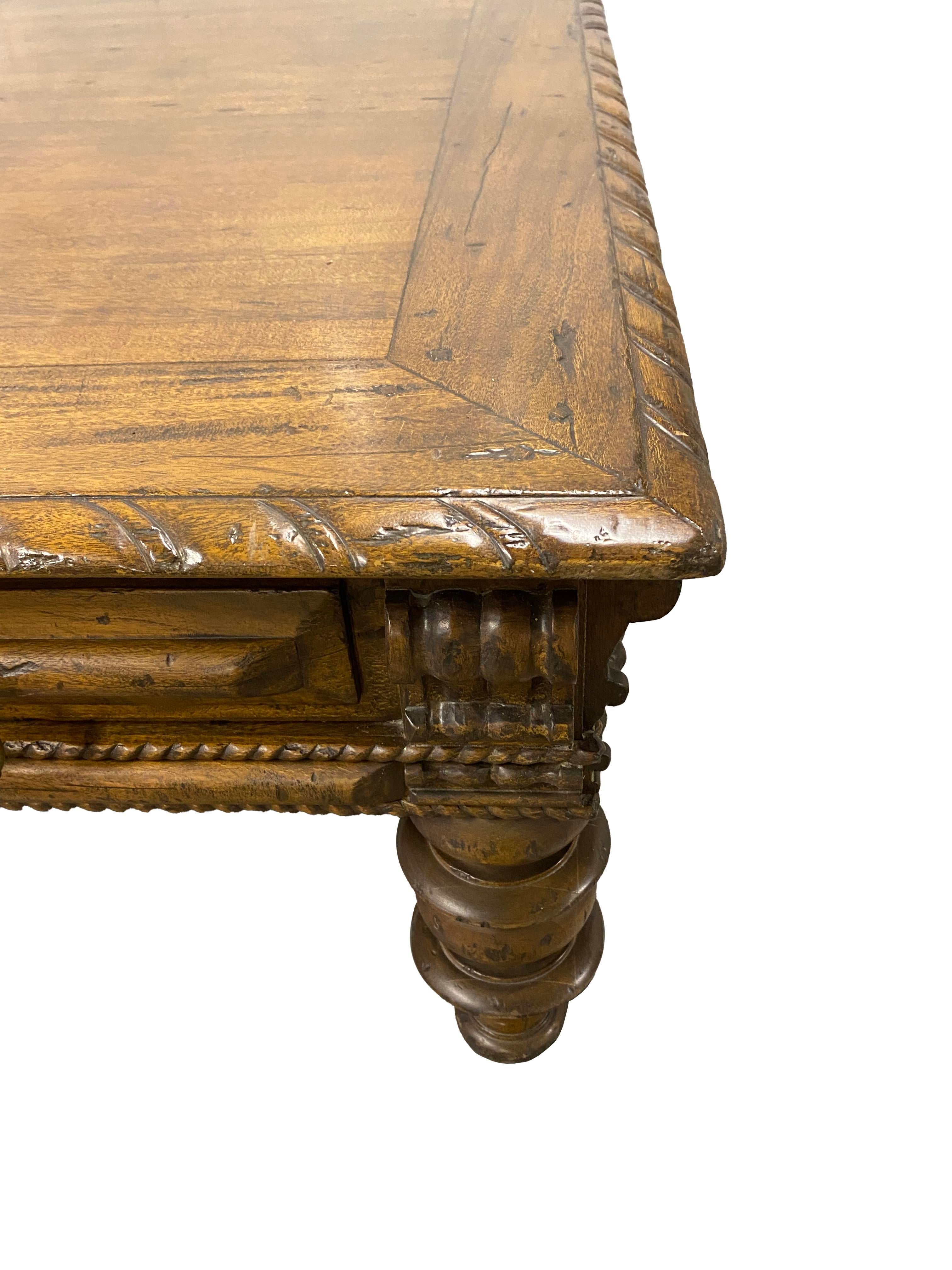 Wood Beautiful Large Portuguese Style Cocktail Table by Alfonso Marina For Sale