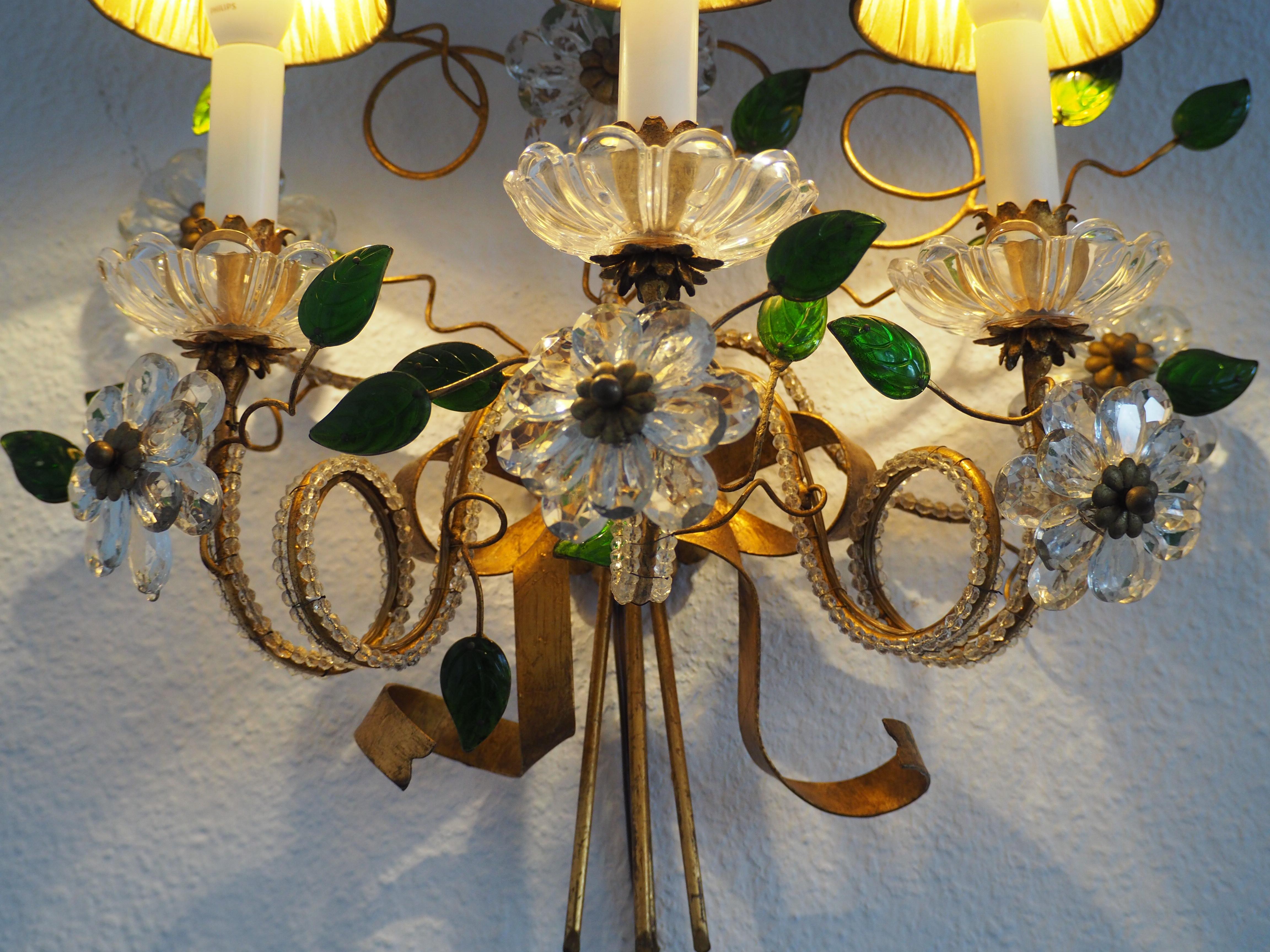 Beautiful Large Single Wall Sconce Maison Baguès Attributed, France, circa 1950s 2