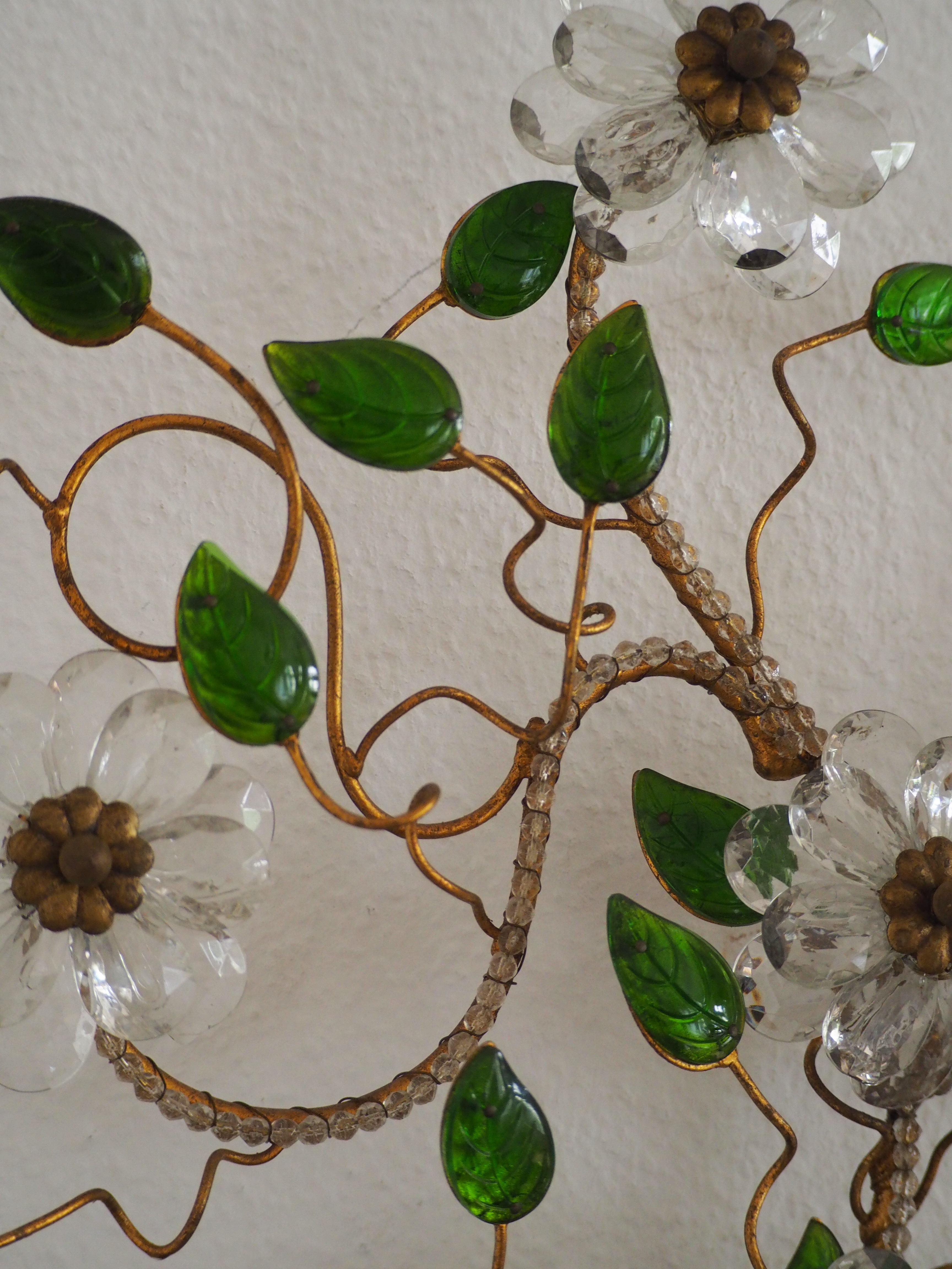 French Beautiful Large Single Wall Sconce Maison Baguès Attributed, France, circa 1950s
