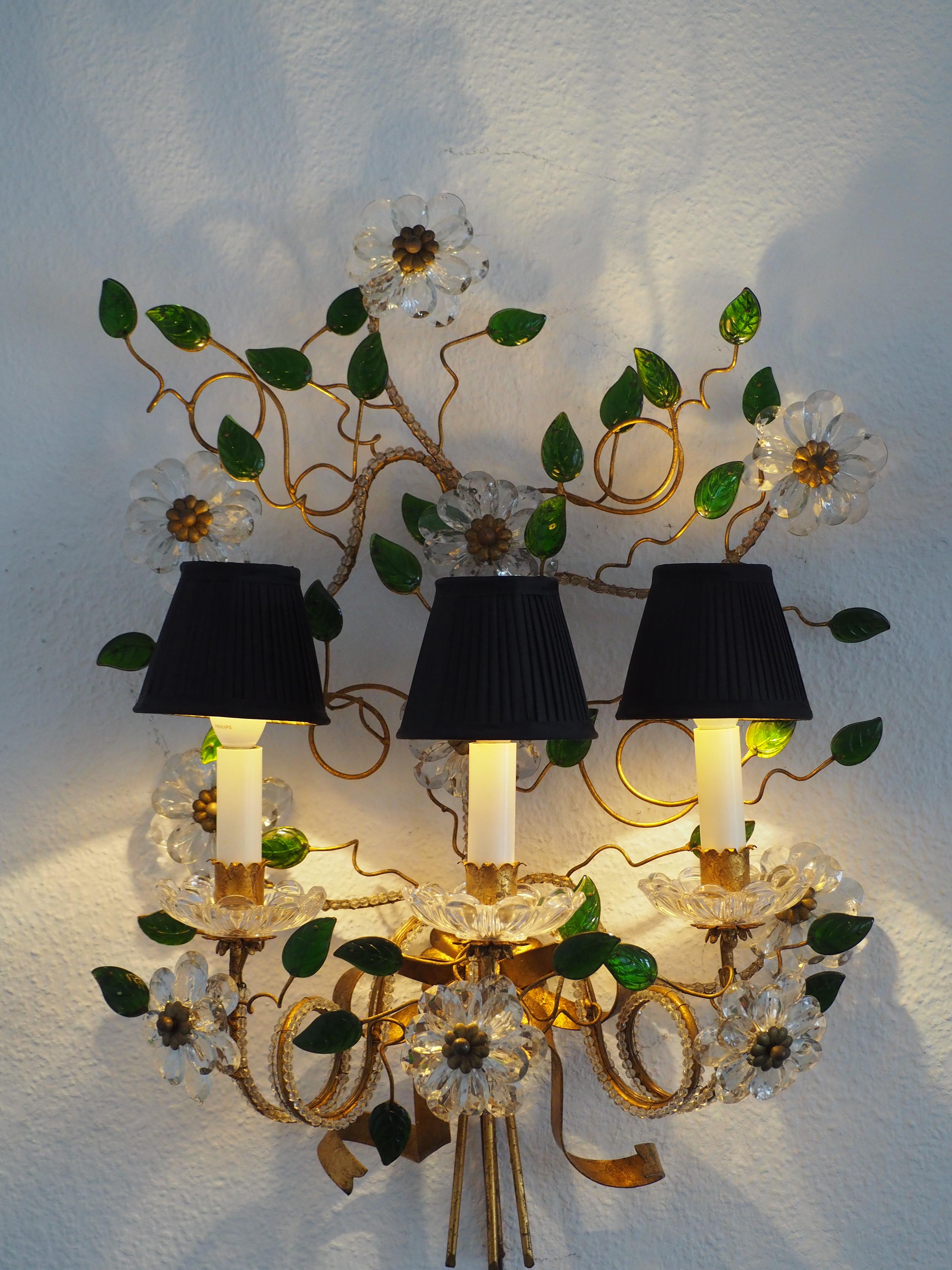 Beautiful Large Single Wall Sconce Maison Baguès Attributed, France, circa 1950s 1