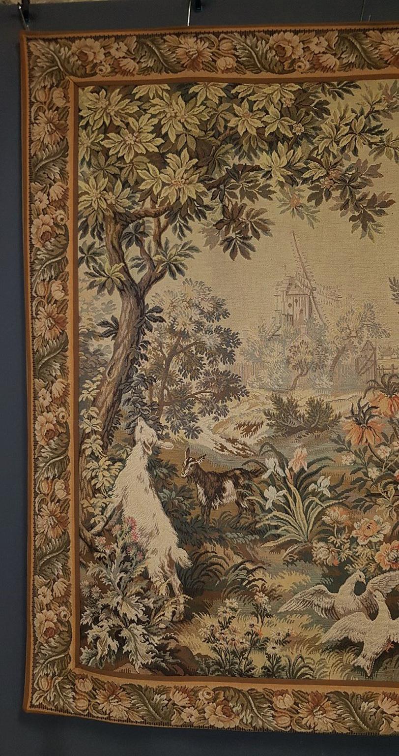 French Beautiful Large Tapestry Rug Carpet, France, 19th Century