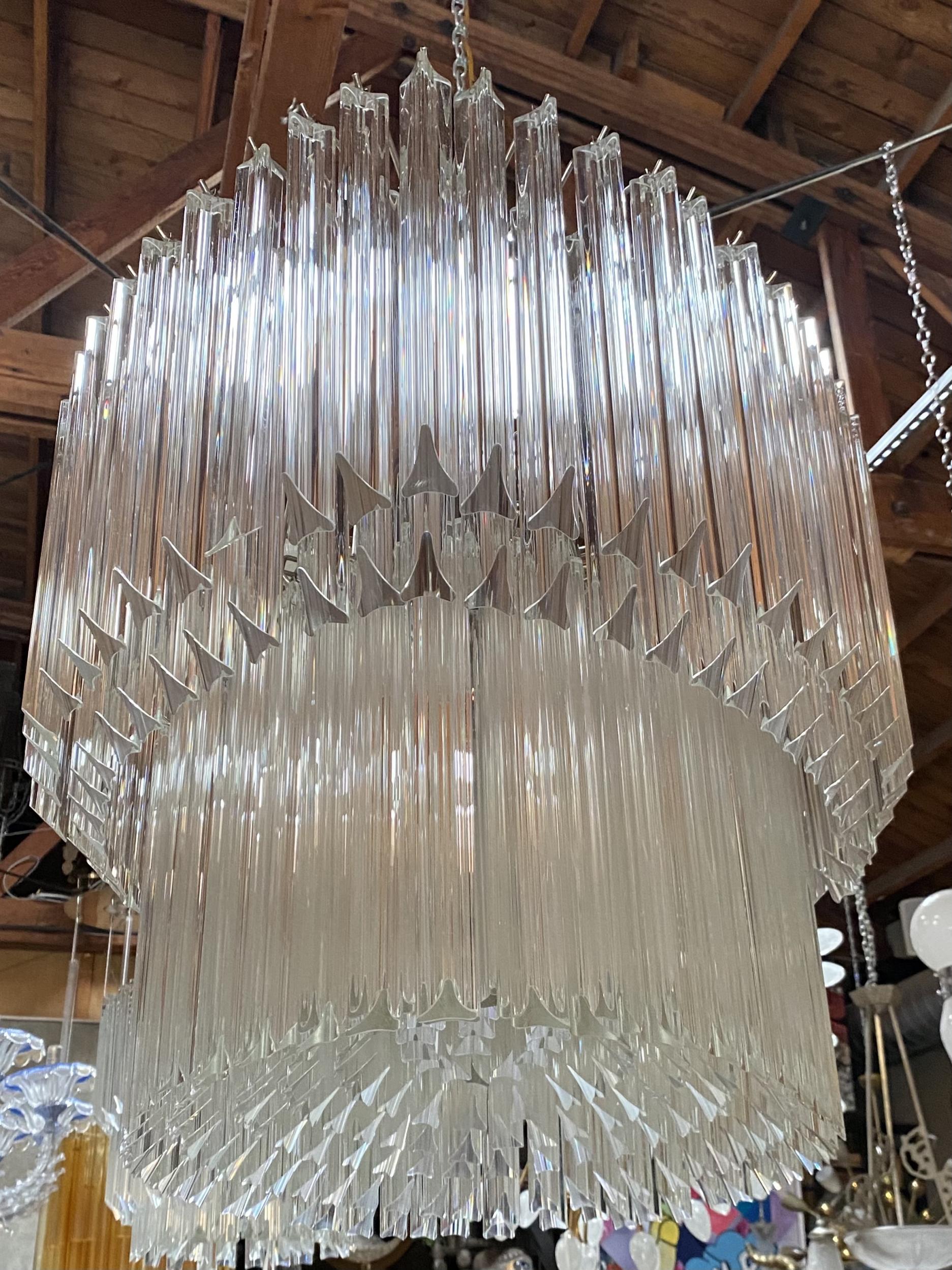 Beautiful Large Chandelier in the Style of Venini, Italy, 1970s In Good Condition In Los Angeles, CA