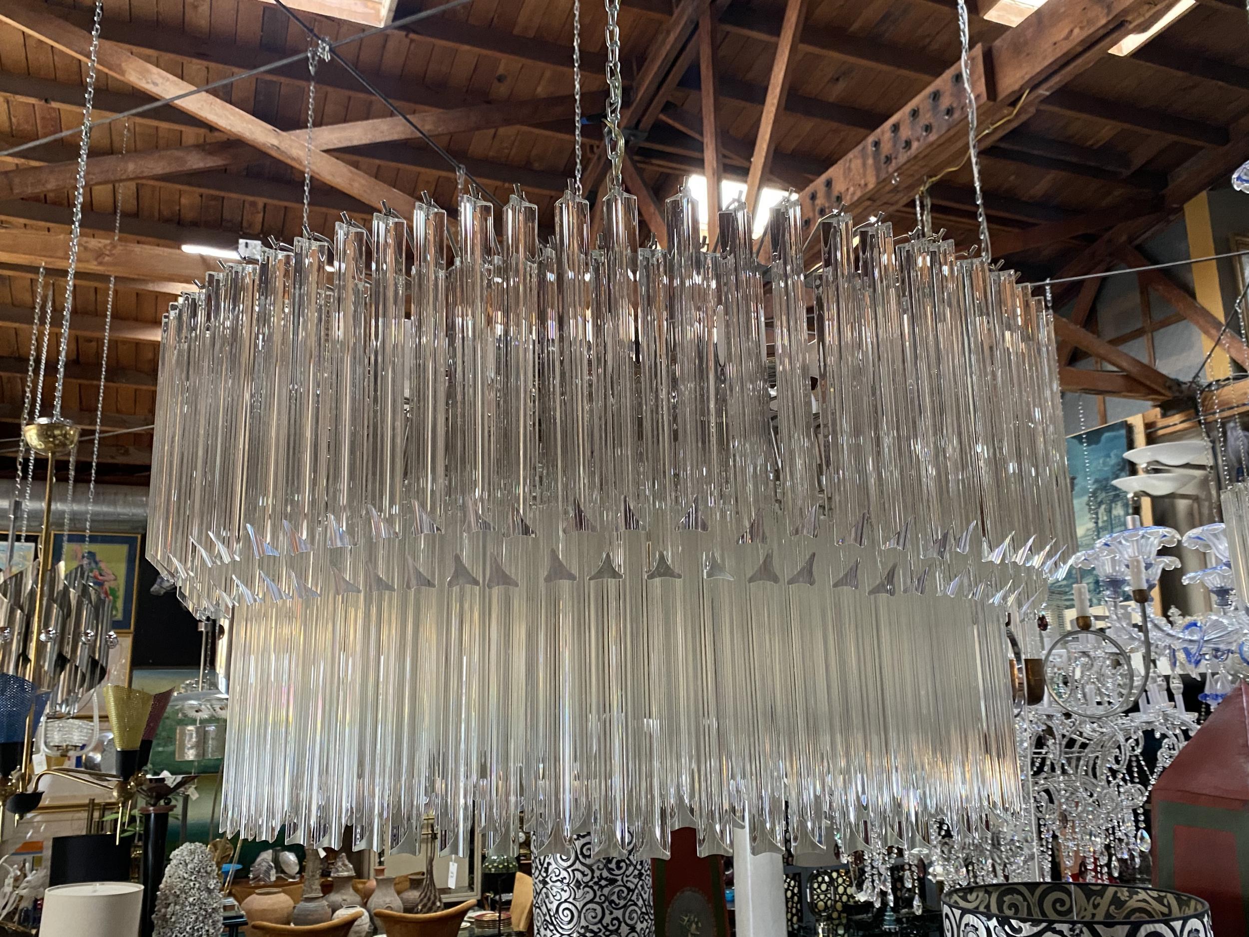 Beautiful Large Chandelier in the Style of Venini, Italy, 1970s 1