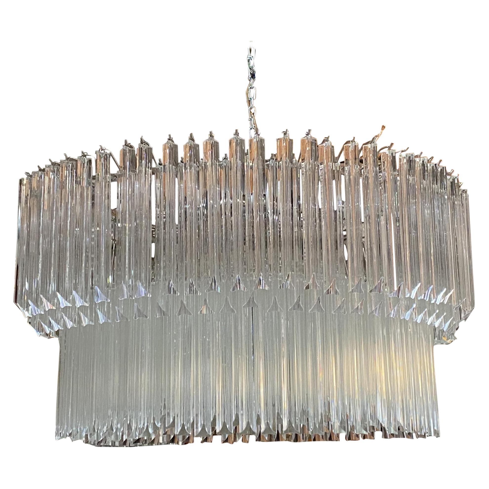 Beautiful Large Chandelier in the Style of Venini, Italy, 1970s