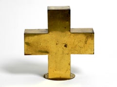 Beautiful, Large, Very Old Brass Cross from a Church as Table Decoration
