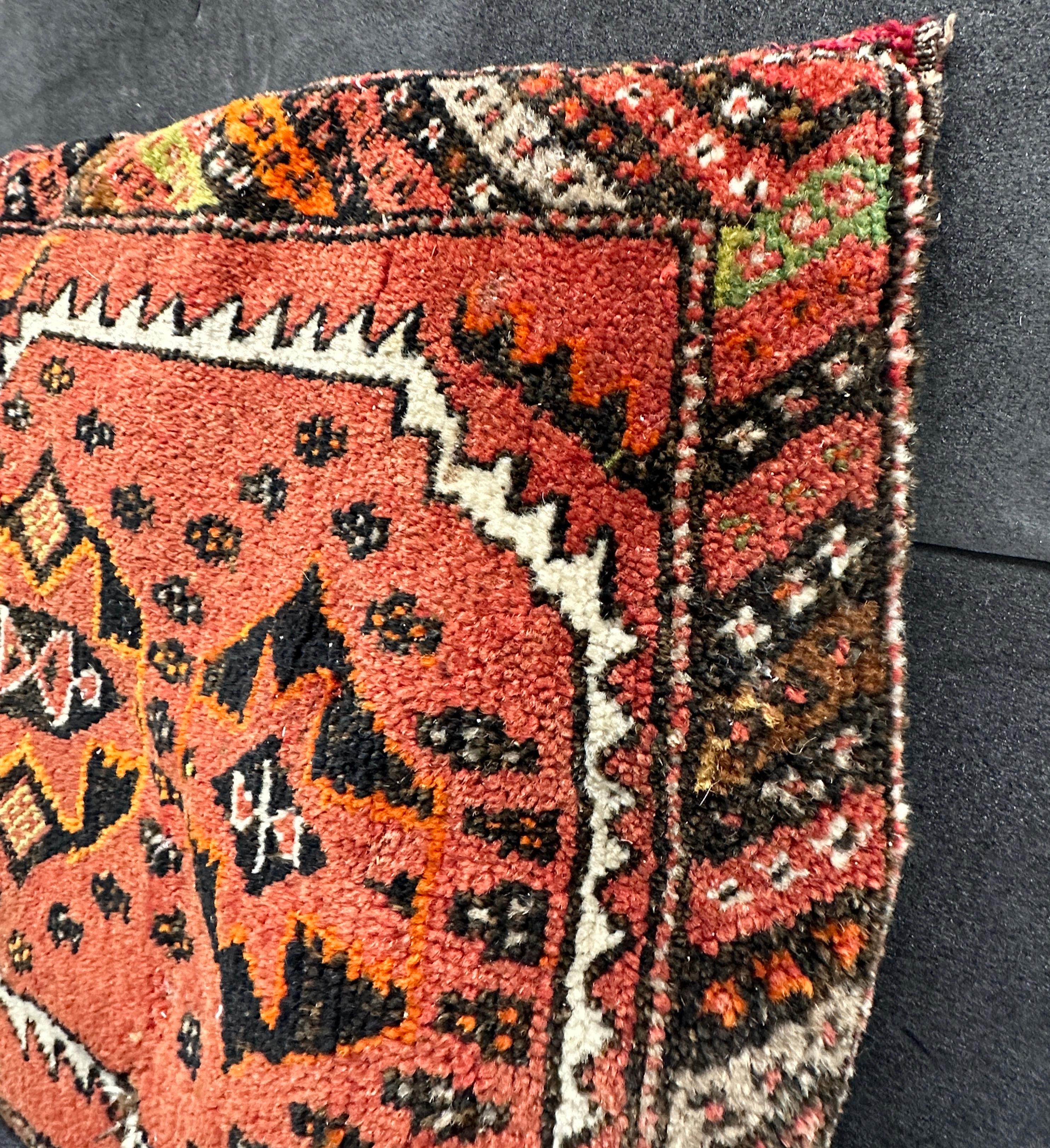 Hand-Crafted Beautiful Large Vintage Gypsy Oriental Embroidery Pillow Cushion, 1950s For Sale