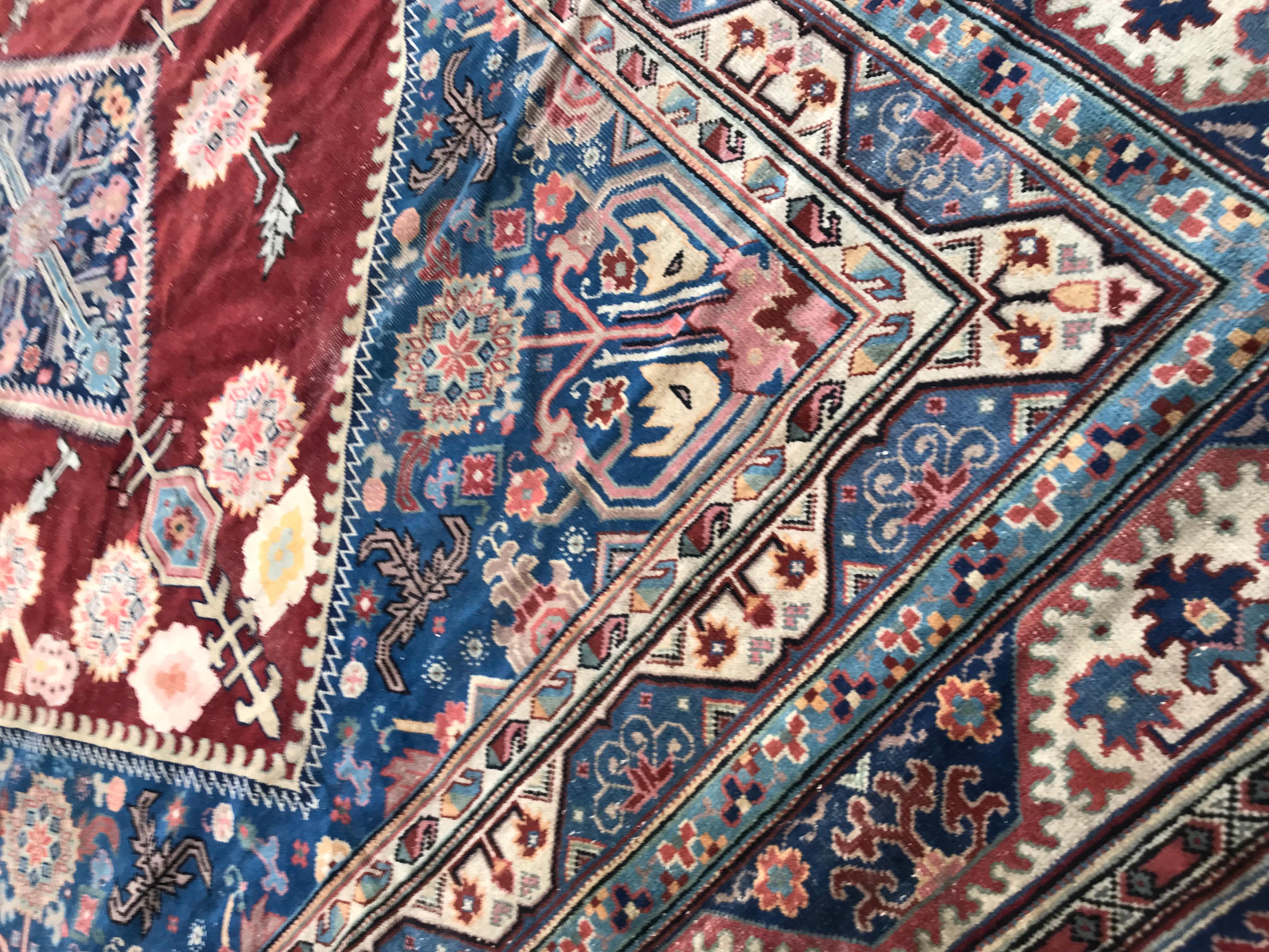 Bobyrug’s Beautiful Large Vintage Samarkand Rug For Sale 2