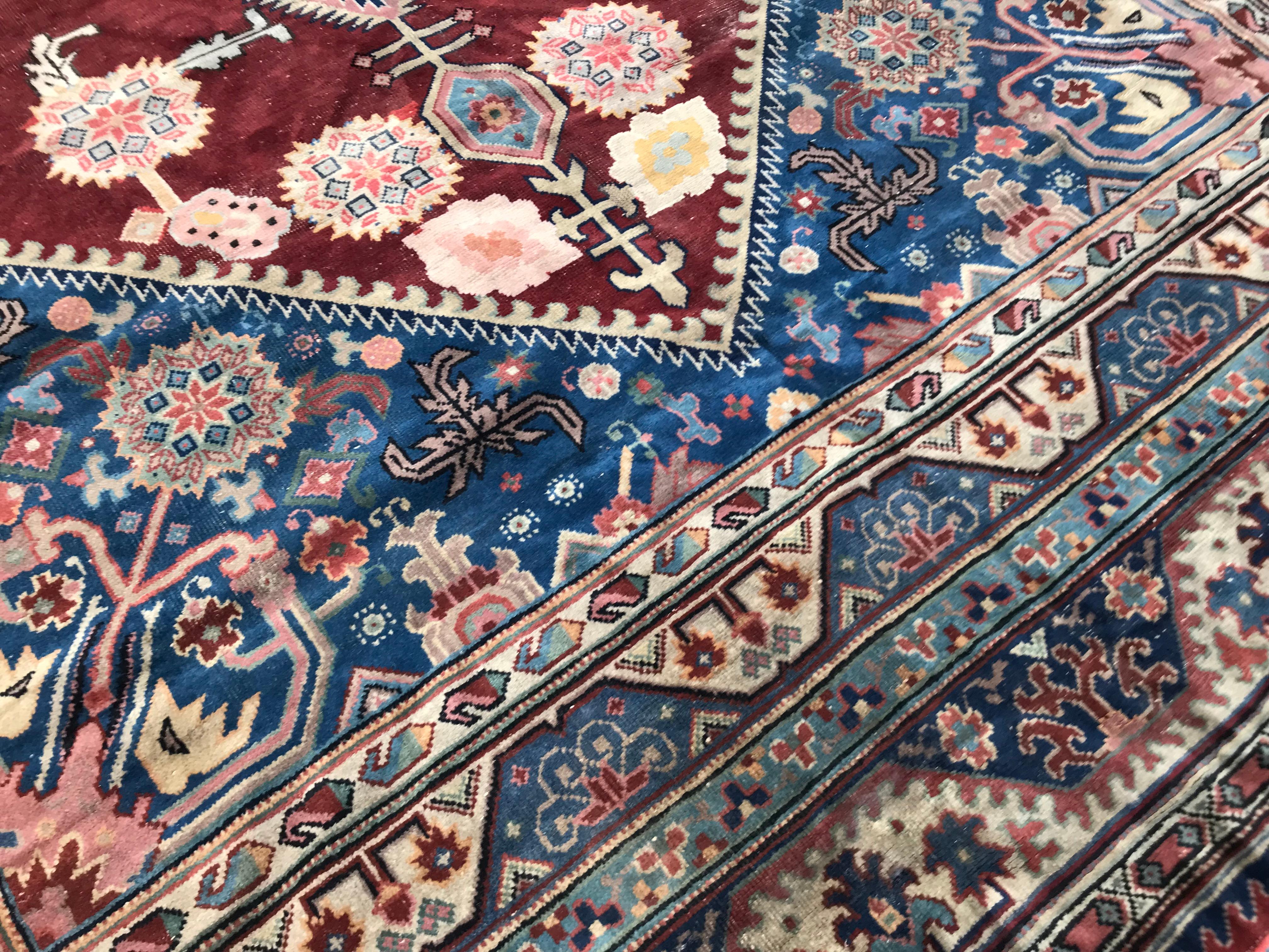 Bobyrug’s Beautiful Large Vintage Samarkand Rug For Sale 4