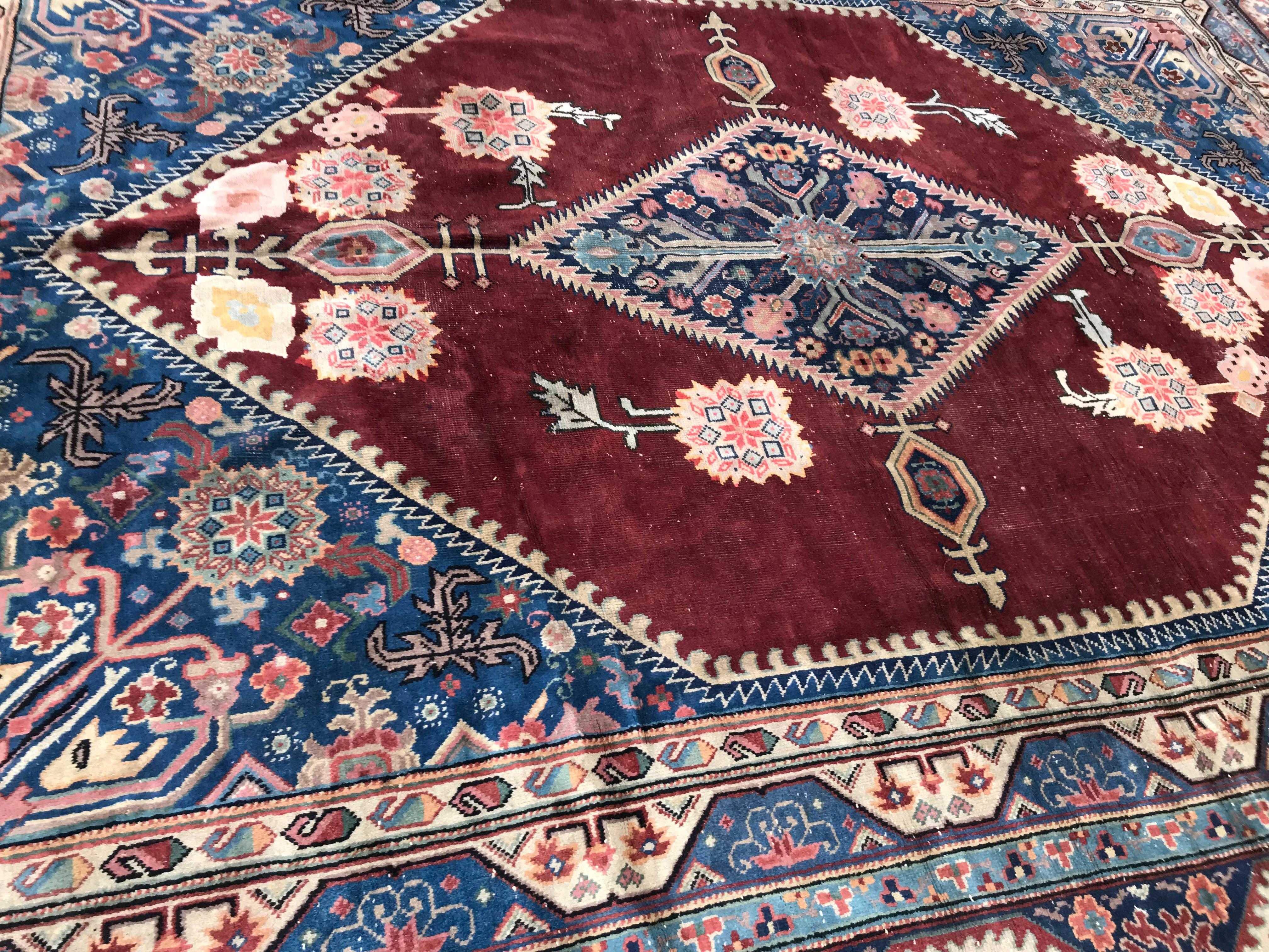 Bobyrug’s Beautiful Large Vintage Samarkand Rug For Sale 10