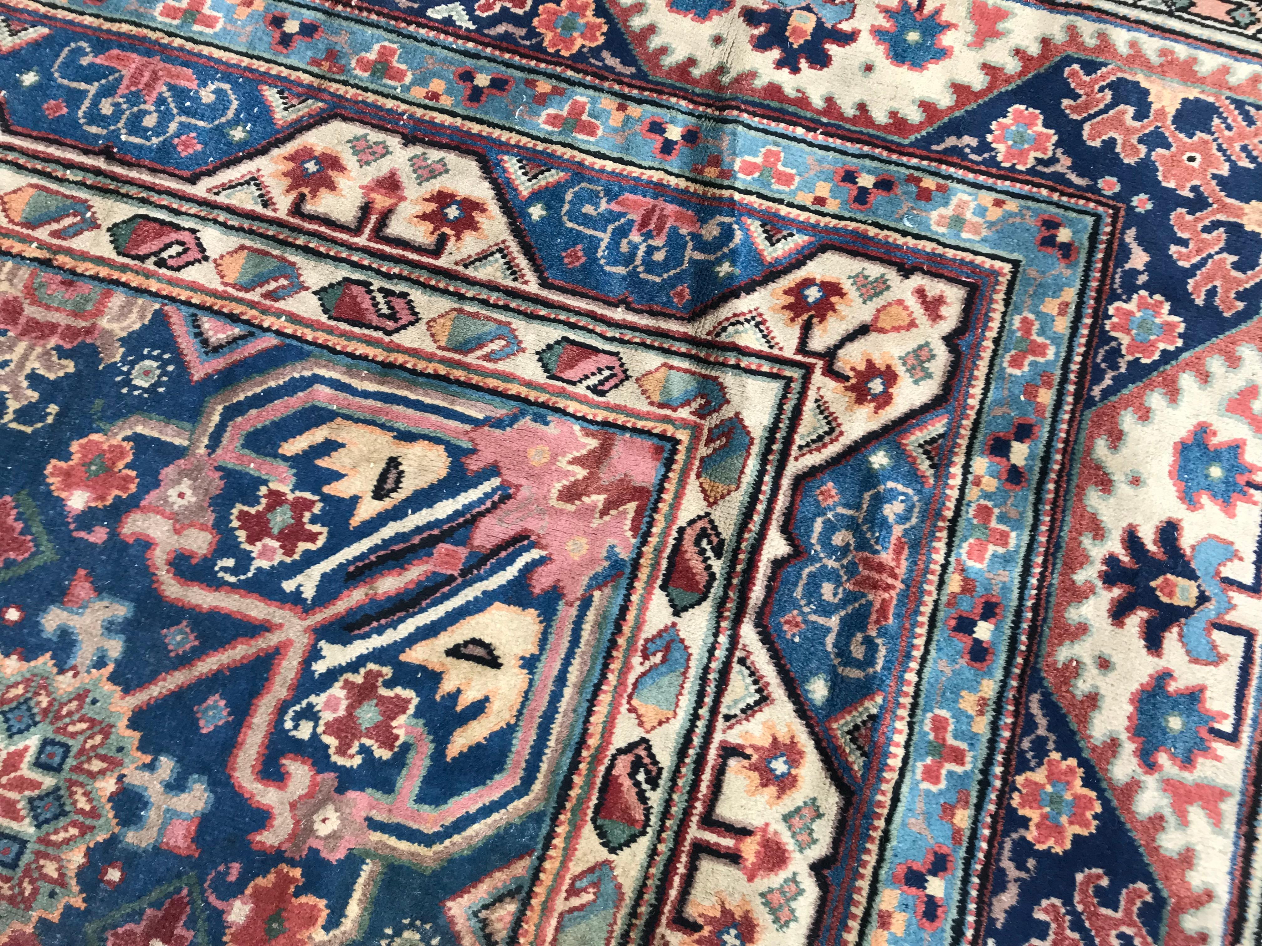 Hand-Knotted Beautiful Large Vintage Samarkand Rug