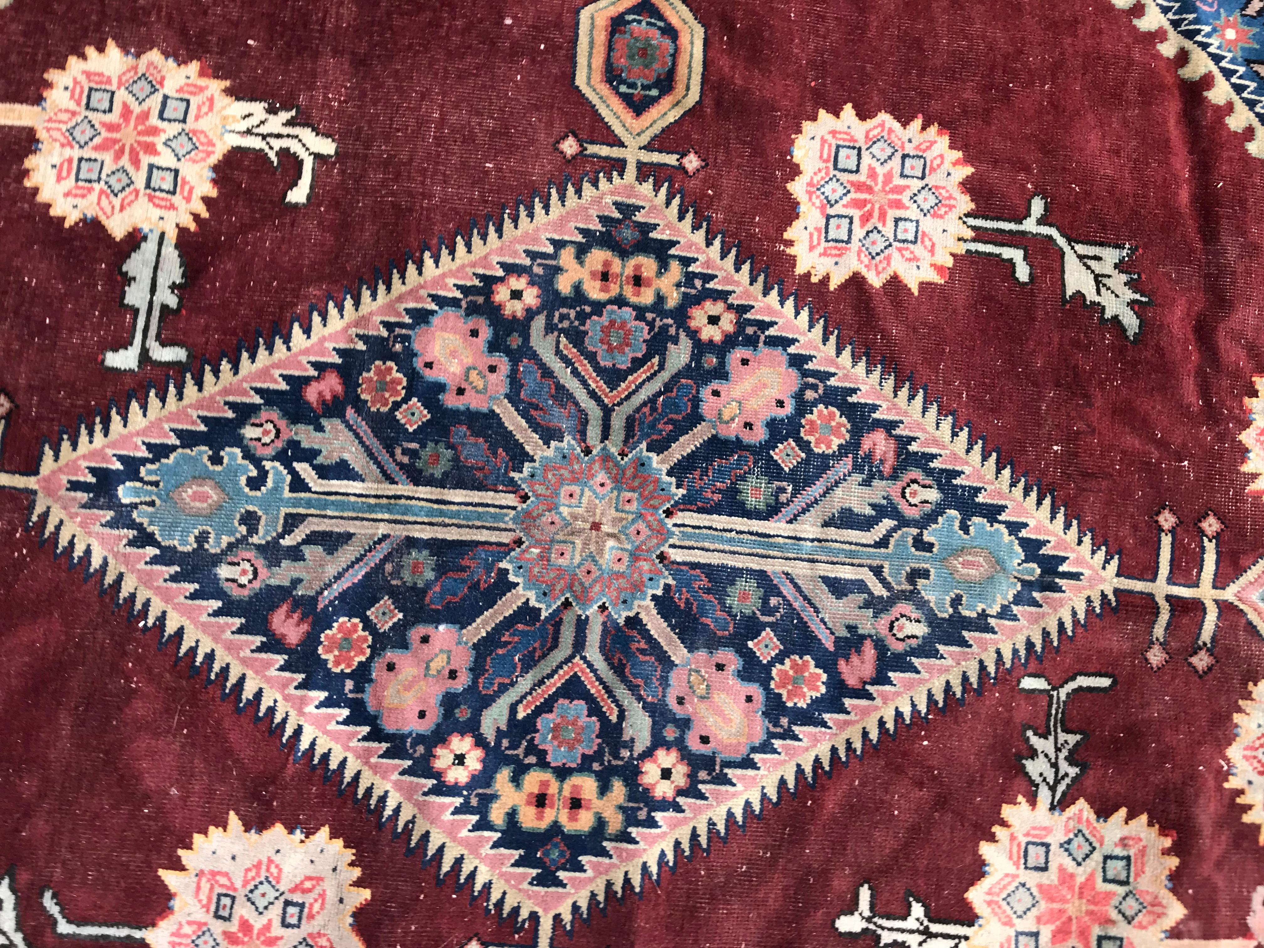 Cotton Bobyrug’s Beautiful Large Vintage Samarkand Rug For Sale