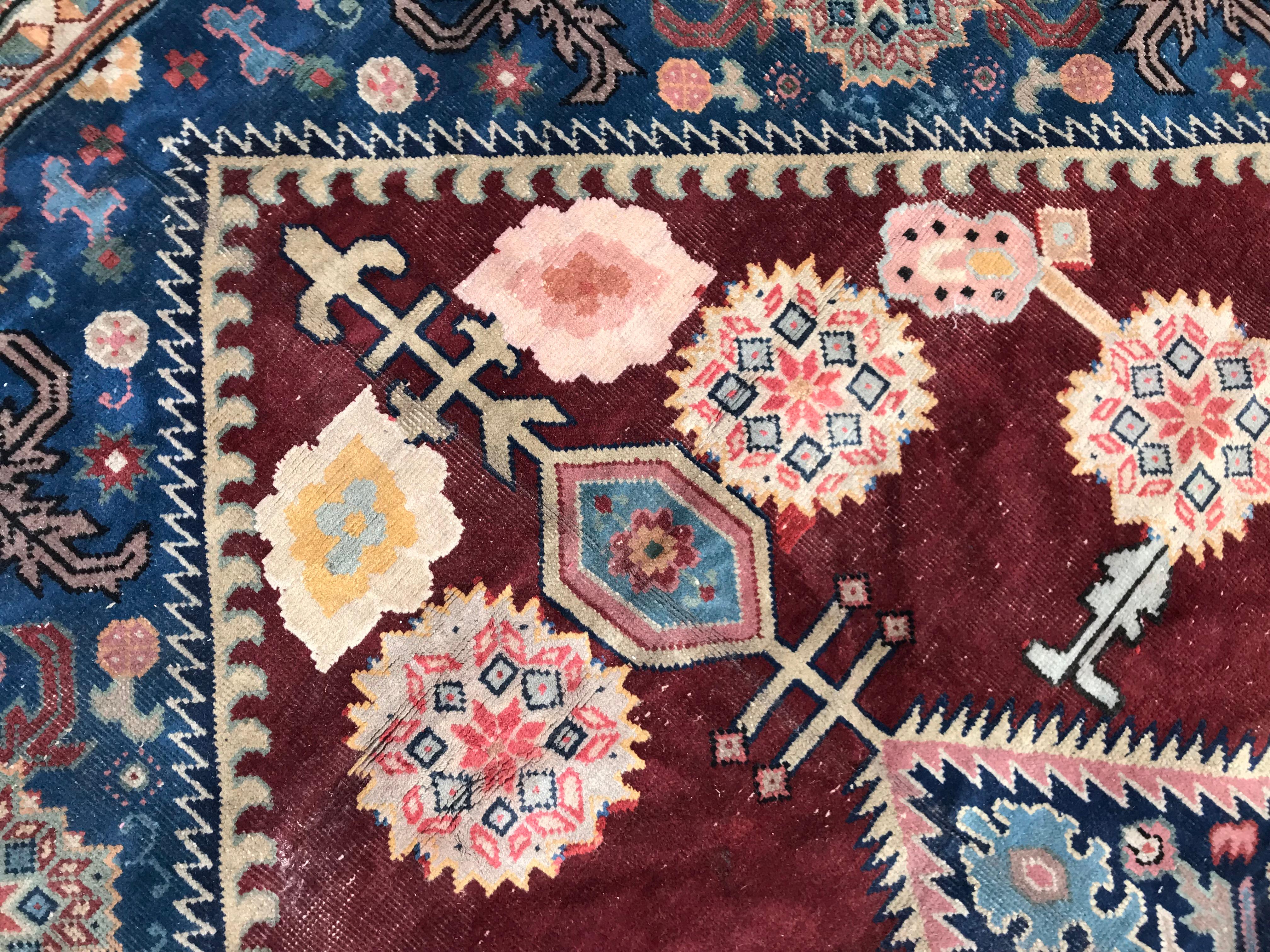 Bobyrug’s Beautiful Large Vintage Samarkand Rug For Sale 1