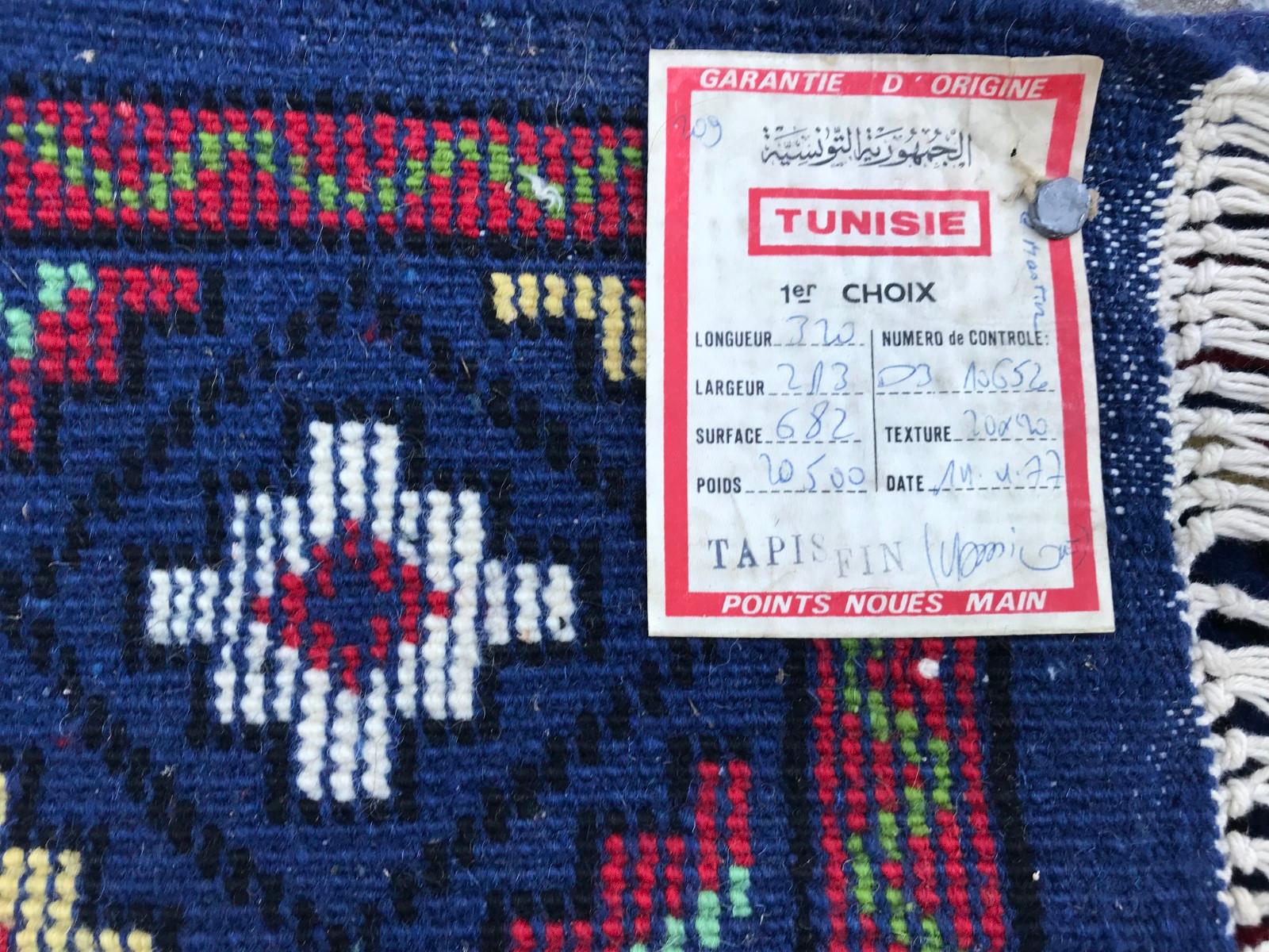 Beautiful Large Vintage Tunisian North African Rug For Sale 8