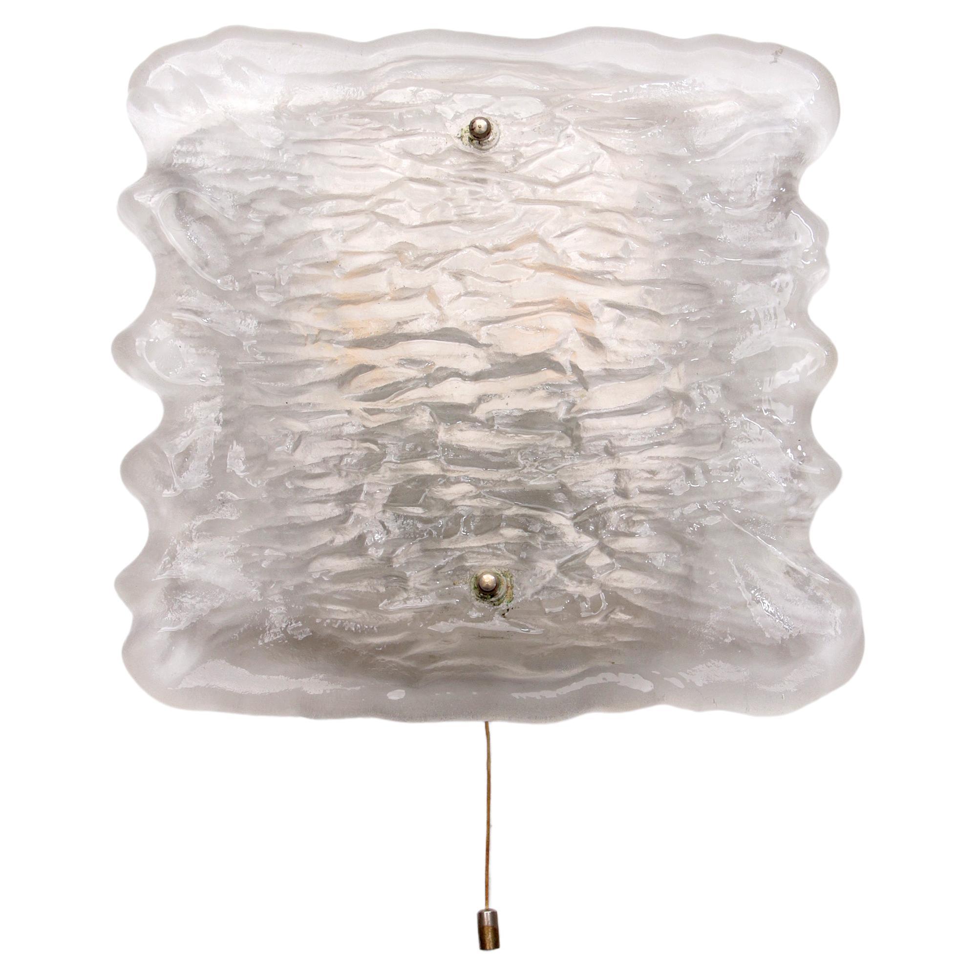 Beautiful Large Wall Lamp of Beautiful Frosted Glass, 1960, Germany For Sale