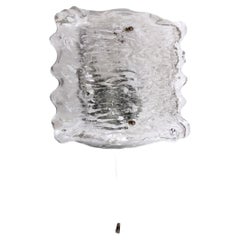 Magnifique grande applique murale en verre de glace Peil & Putzler, 1960, Allemagne