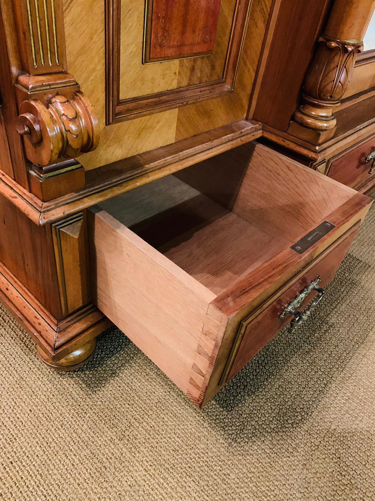 Beautiful Large Wilhelminian Style Wardrobe, Berlin from Around 1880 Walnut/Oak 8