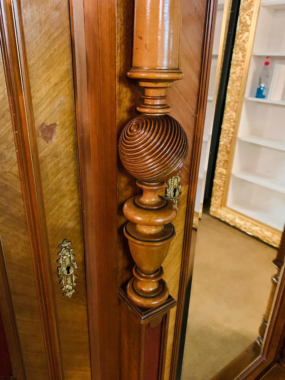 20th Century Beautiful Large Wilhelminian Style Wardrobe, Berlin from Around 1880 Walnut/Oak