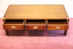 Beautiful Large Yew Wood  Military Campaign Coffee Table