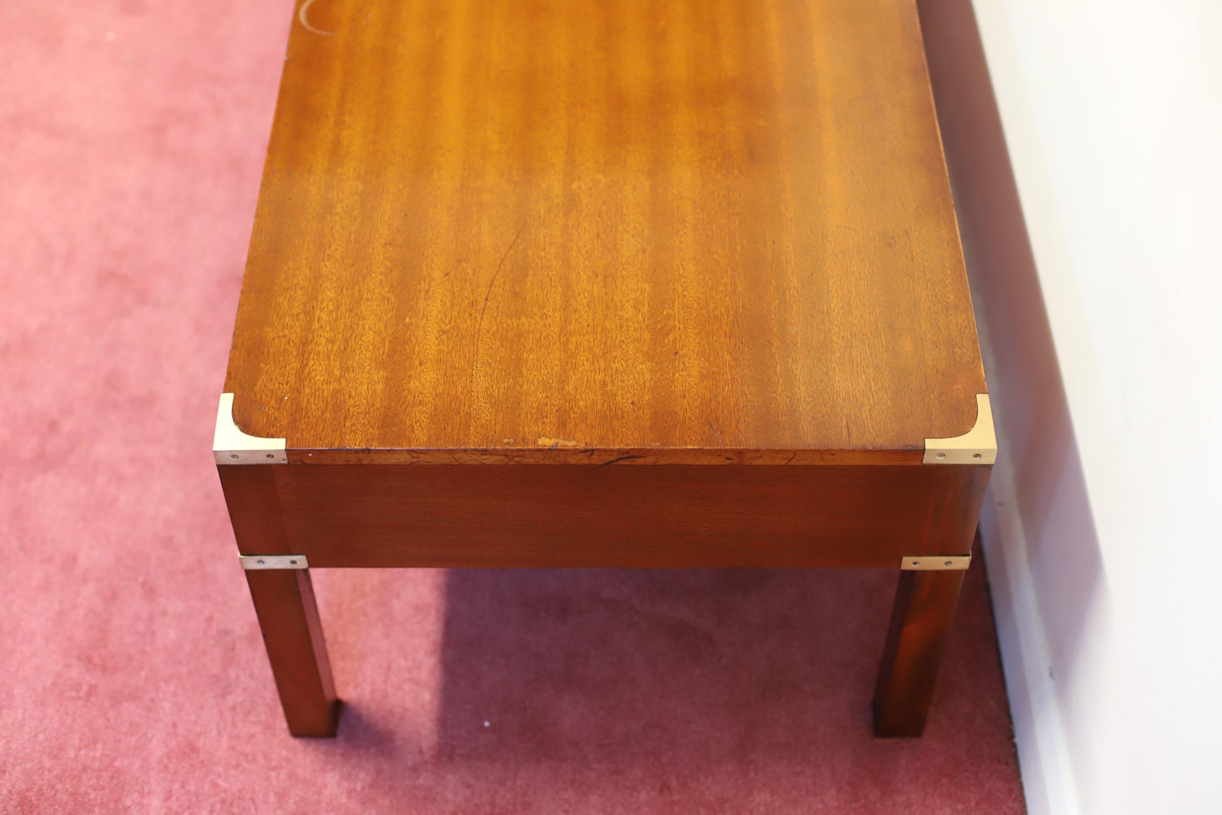Beautiful Large Yew Wood  Military Campaign Coffee Table For Sale 1