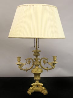 Beautiful Late 19th Century Empire Style Gilt Bronze Lamp