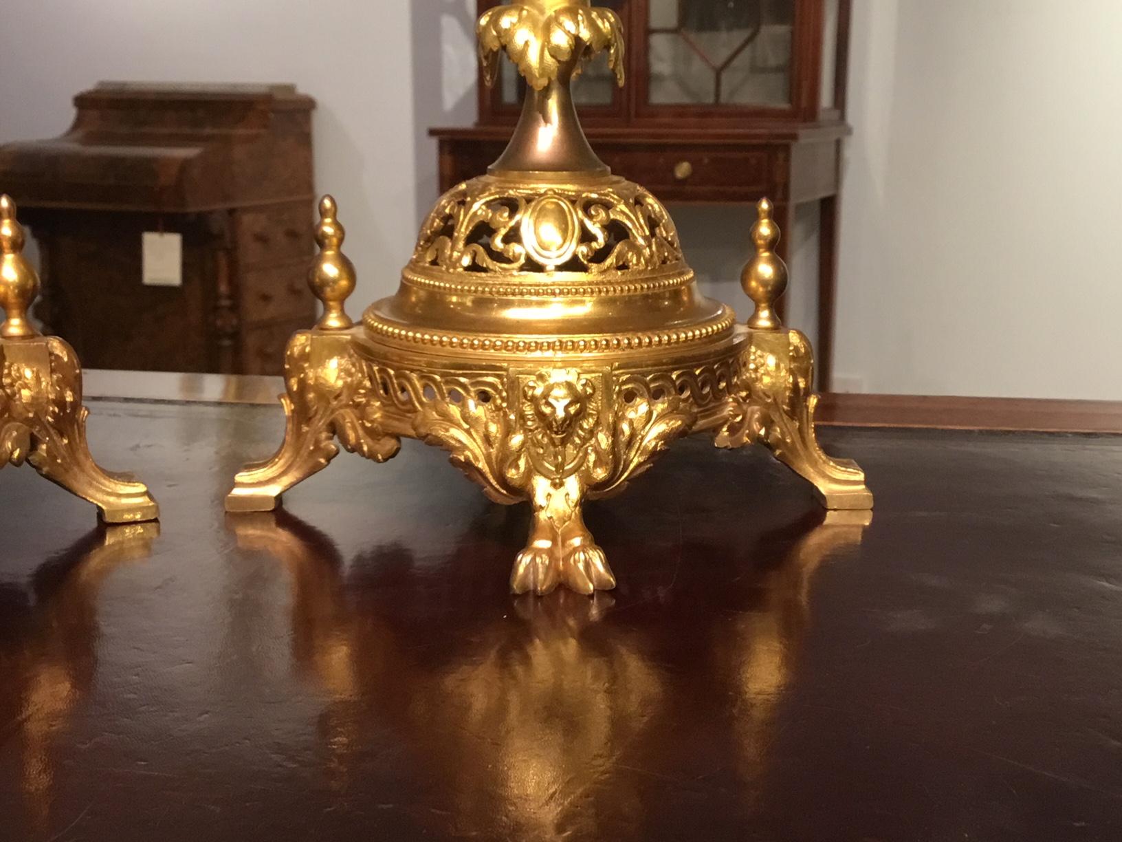 Beautiful Late 19th Century French Ormolu Clock Garniture 10