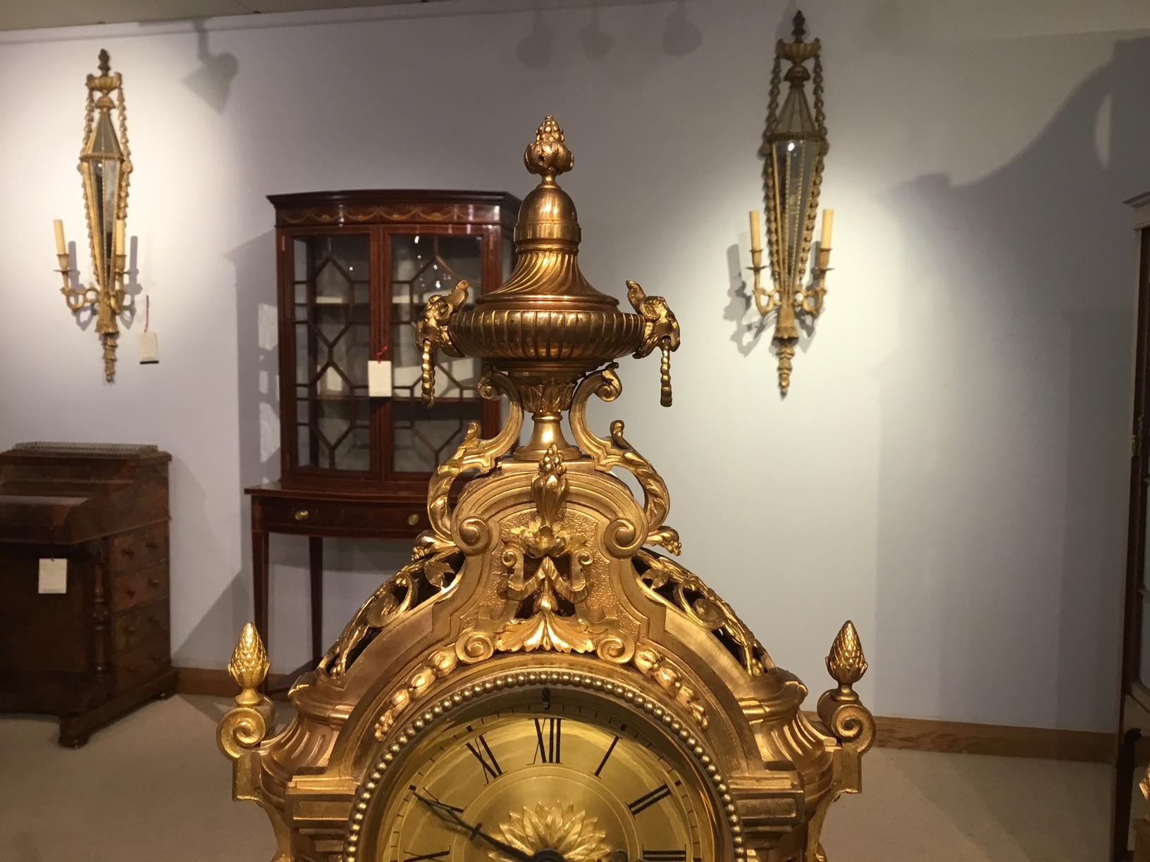 Beautiful Late 19th Century French Ormolu Clock Garniture 1