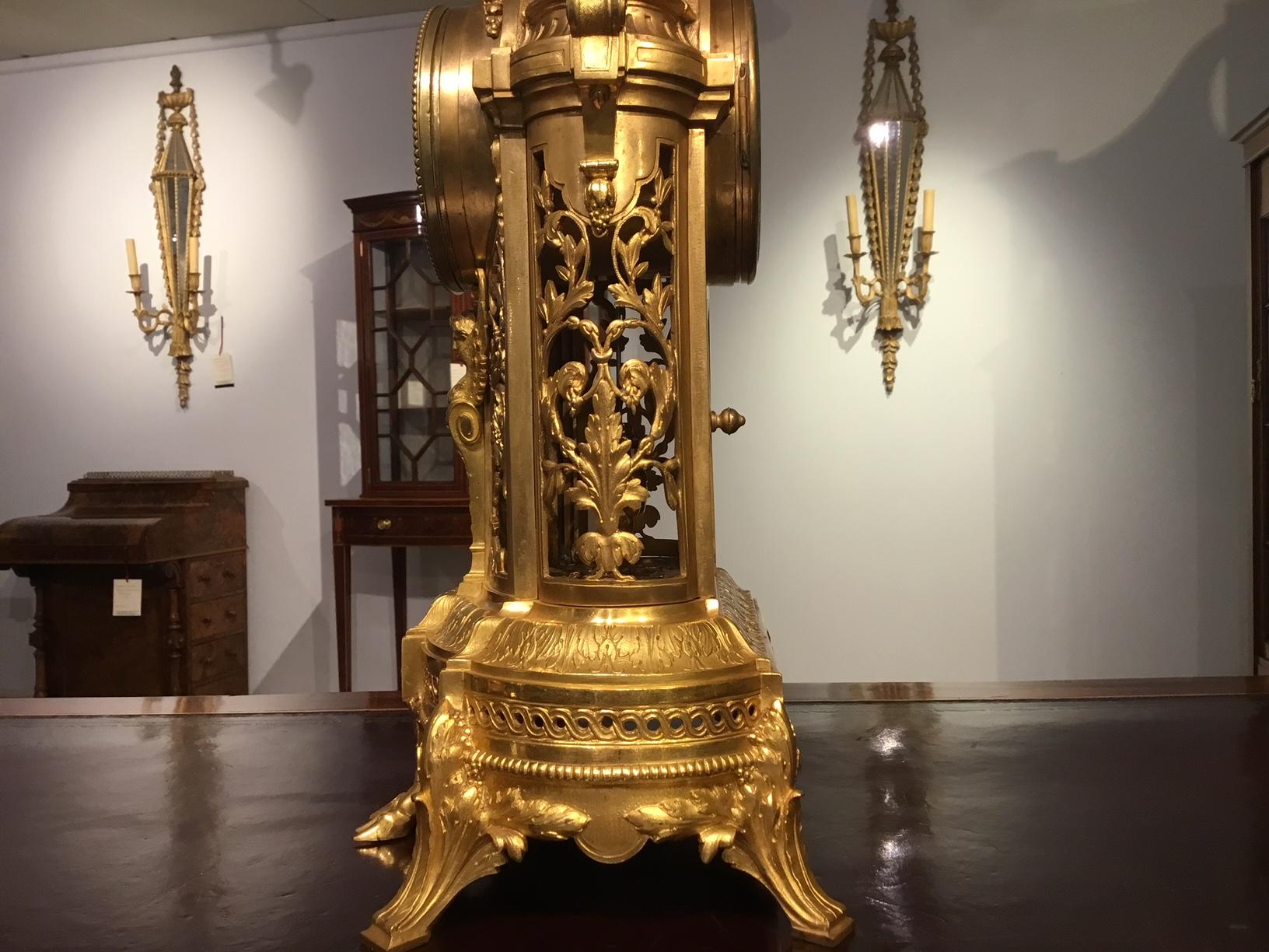 Beautiful Late 19th Century French Ormolu Clock Garniture 3